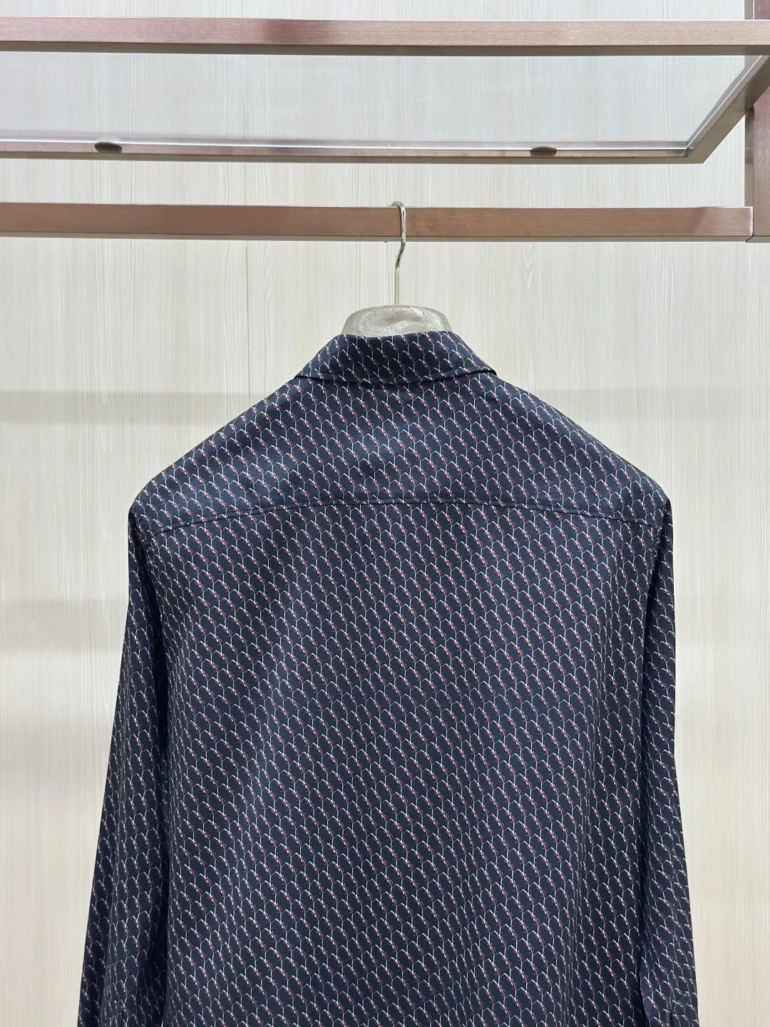 Le Cassandre Monogram Silk-Crepe Shirt D31019146 — view 9