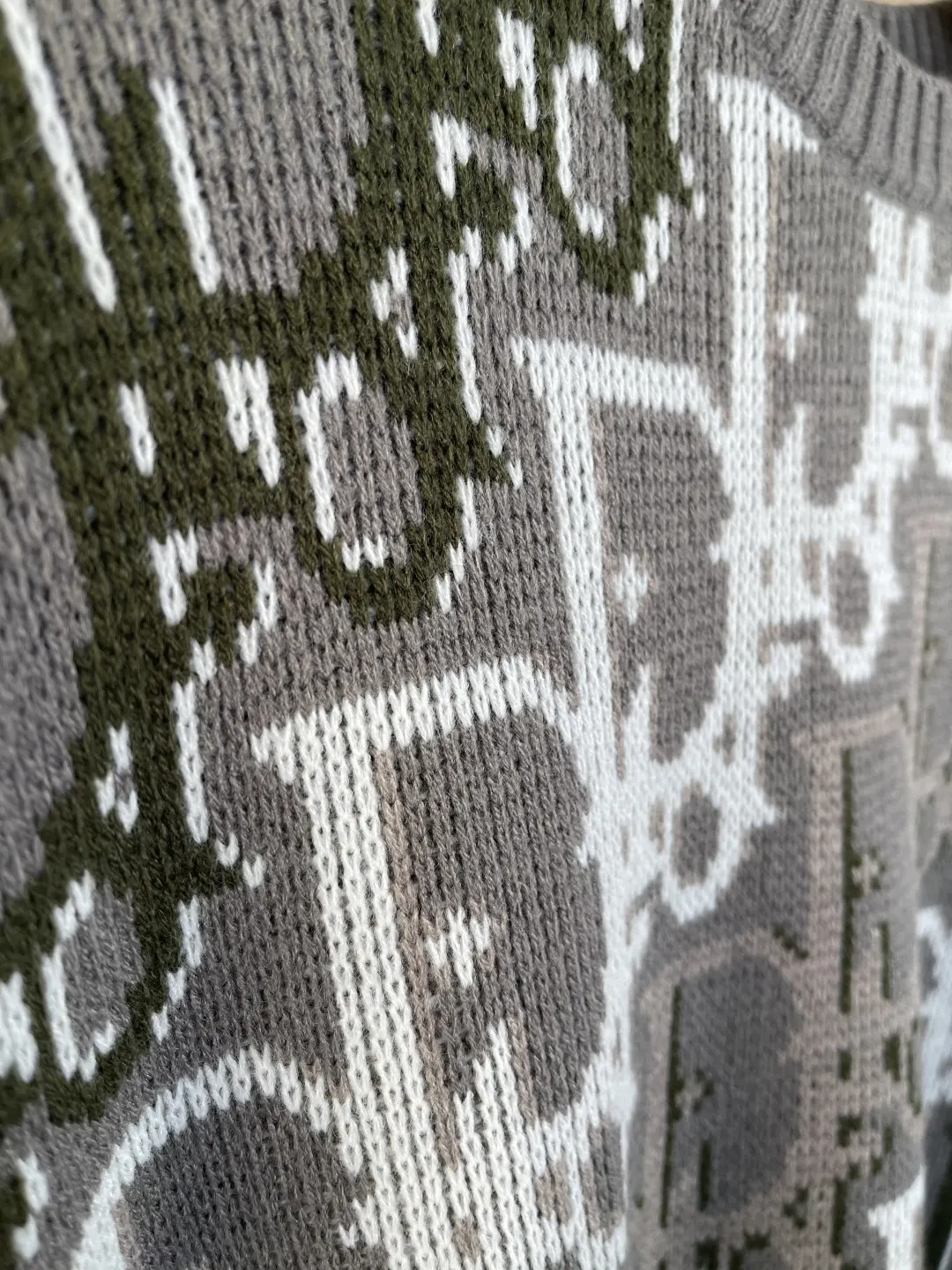 Oblique Jacquard Crew-Neck Sweater D31519237 — view 5