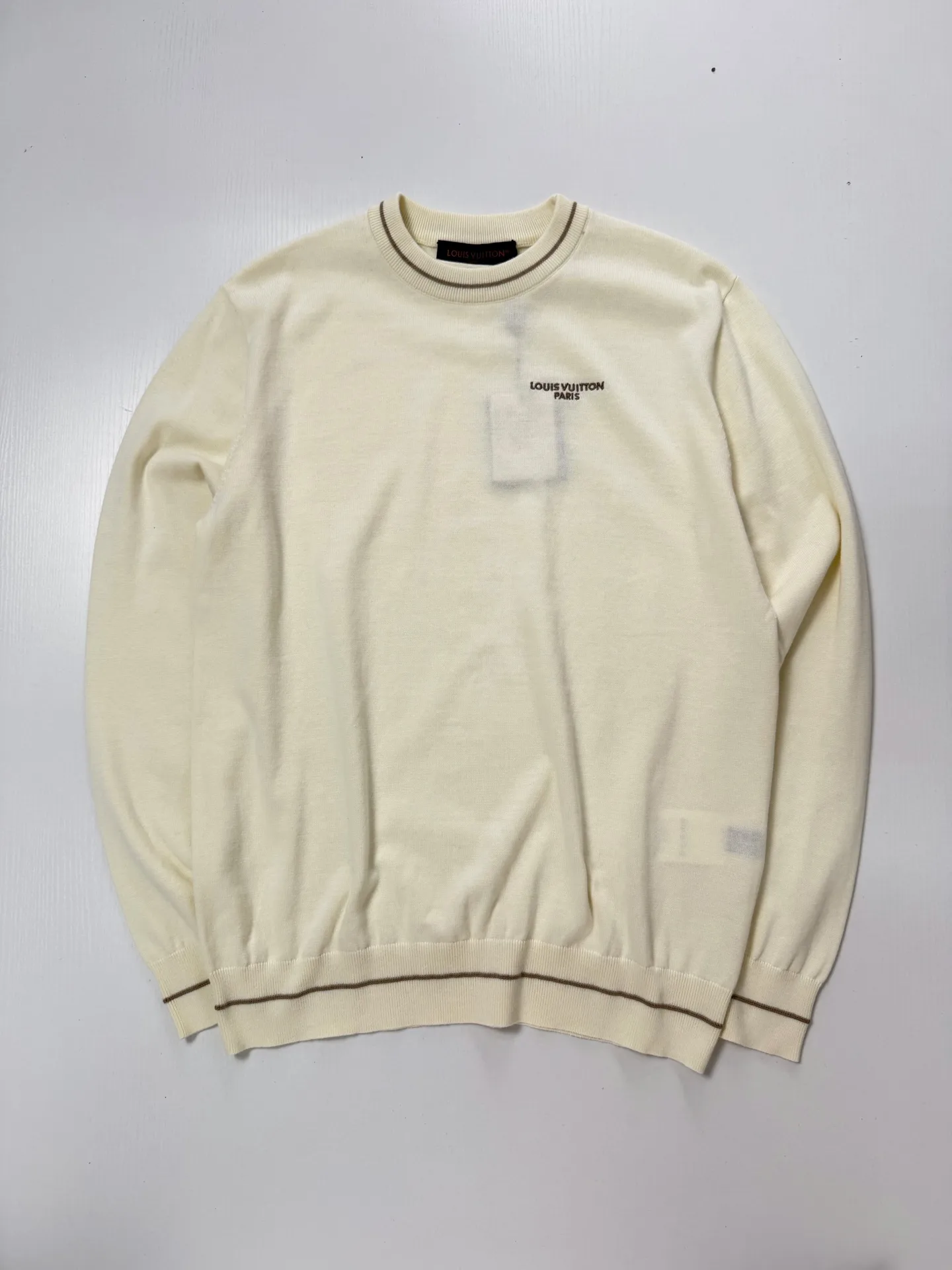 Logo Embroidered Tipped Crew-Neck Sweater D31520668 — view 3