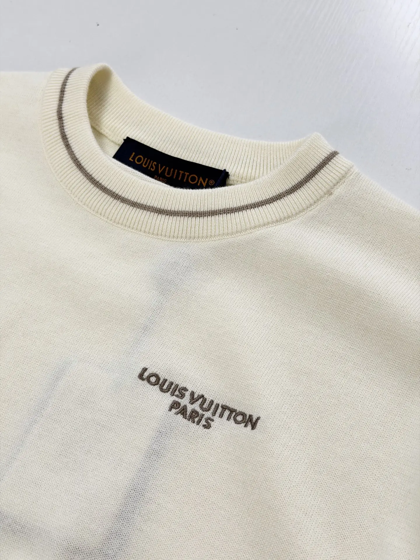 Logo Embroidered Tipped Crew-Neck Sweater D31520668 — view 5