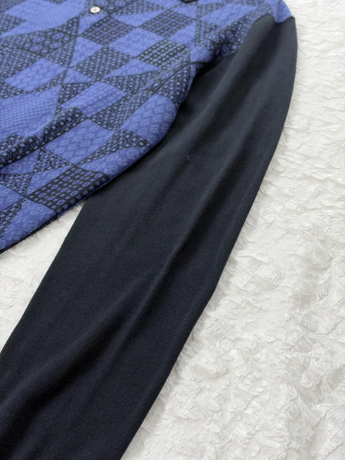 Damier Jacquard Knit Long-Sleeved Polo Shirt D31519179 — view 7