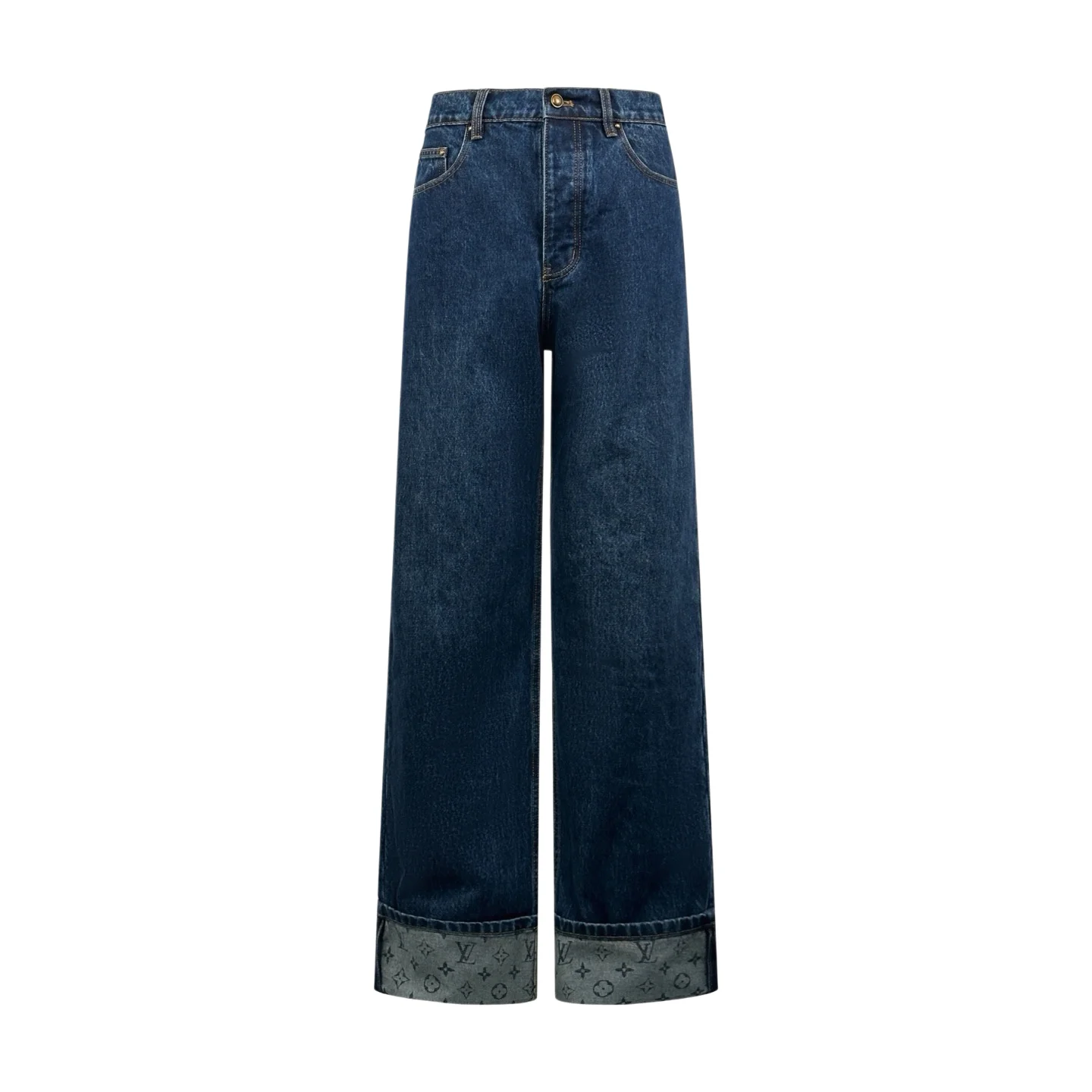 Monogram Turn-Up Cuff Straight-Leg Jeans D31521029