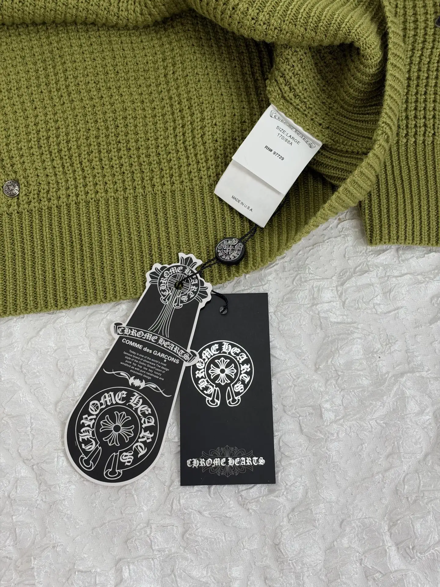 Waffle-Knit Cross Patch Crew-Neck Sweater D31519181 — view 9