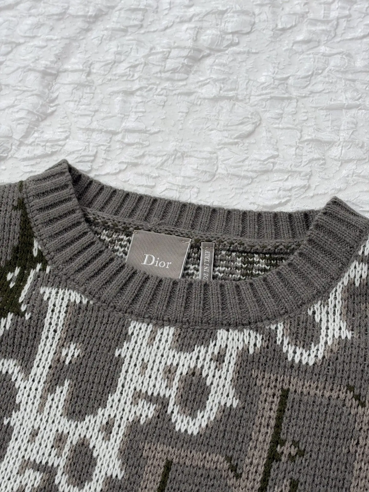 Oblique Jacquard Crew-Neck Sweater D31519180 — view 6