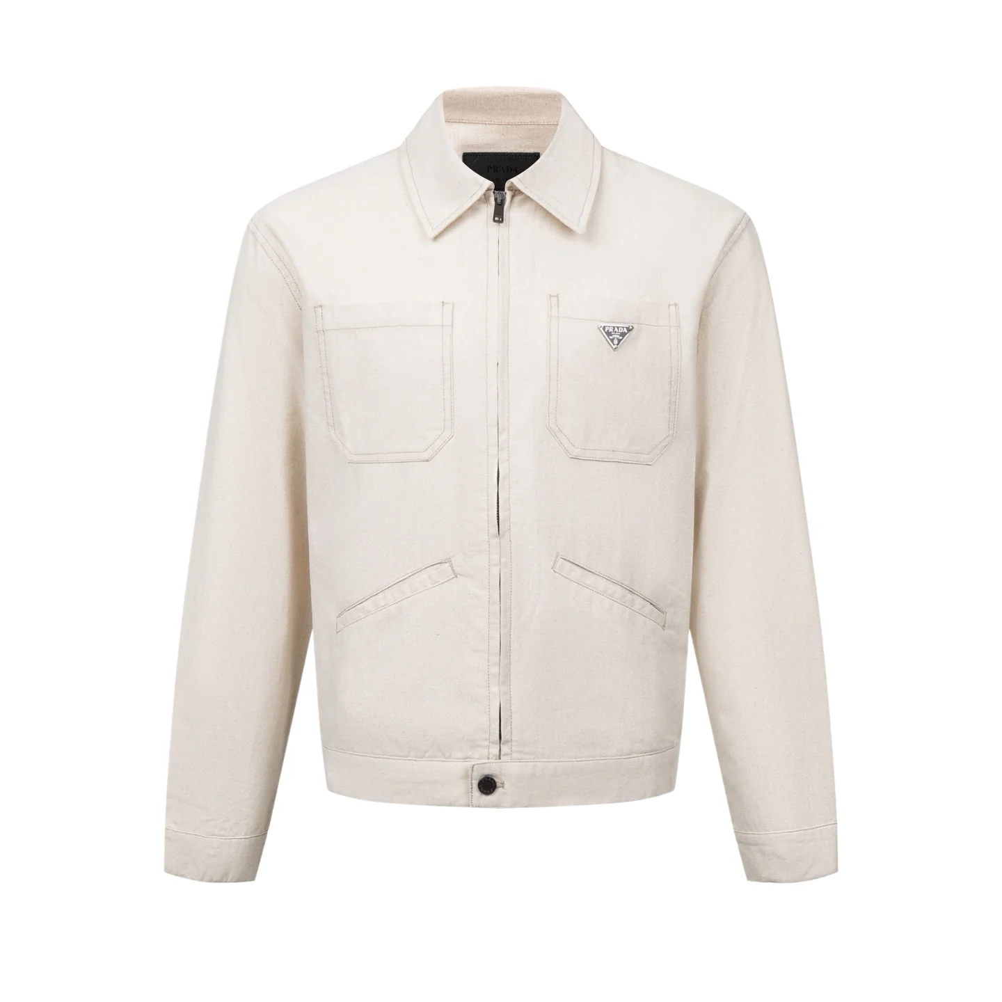 Logo-Appliquéd Chambray Cotton-Linen Jacket D31521203