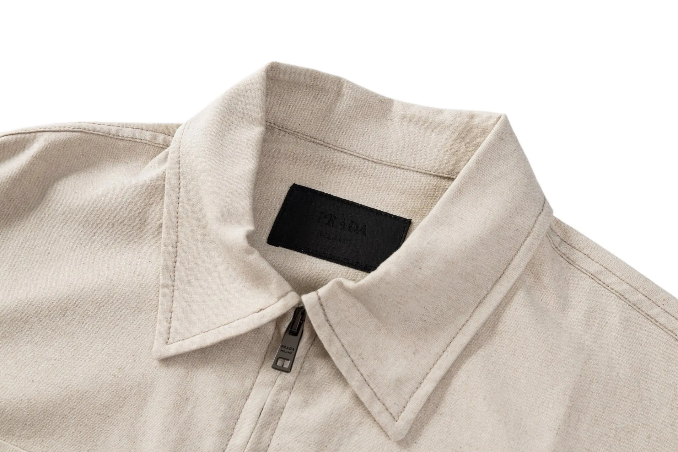 Logo-Appliquéd Chambray Cotton-Linen Jacket D31521203 — view 3