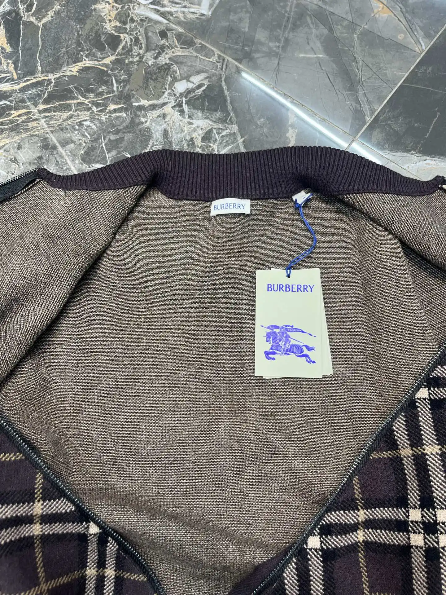 Check Jacquard Wool and Cashmere-Blend Cardigan D32019125 — view 9
