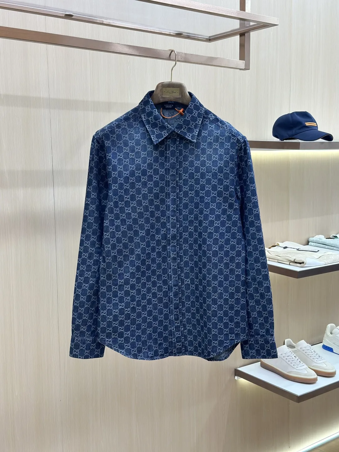GG Monogram Jacquard Denim Shirt D32019145