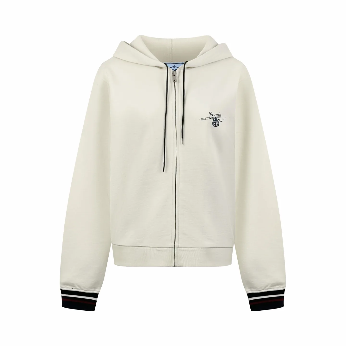 Logo-Print Zip-Up Cotton Hoodie D32019001