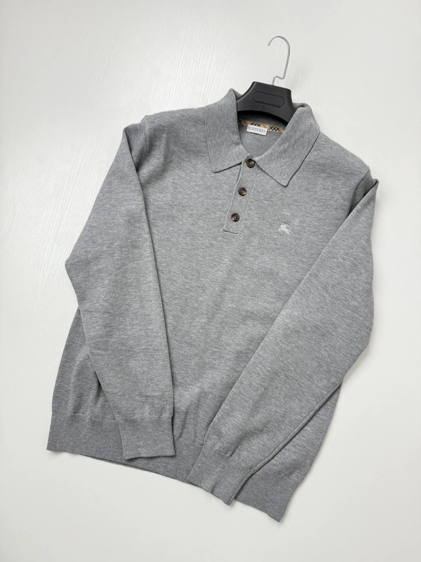 Embroidered Knight Logo Long-Sleeve Polo Shirt D32520707 — view 3