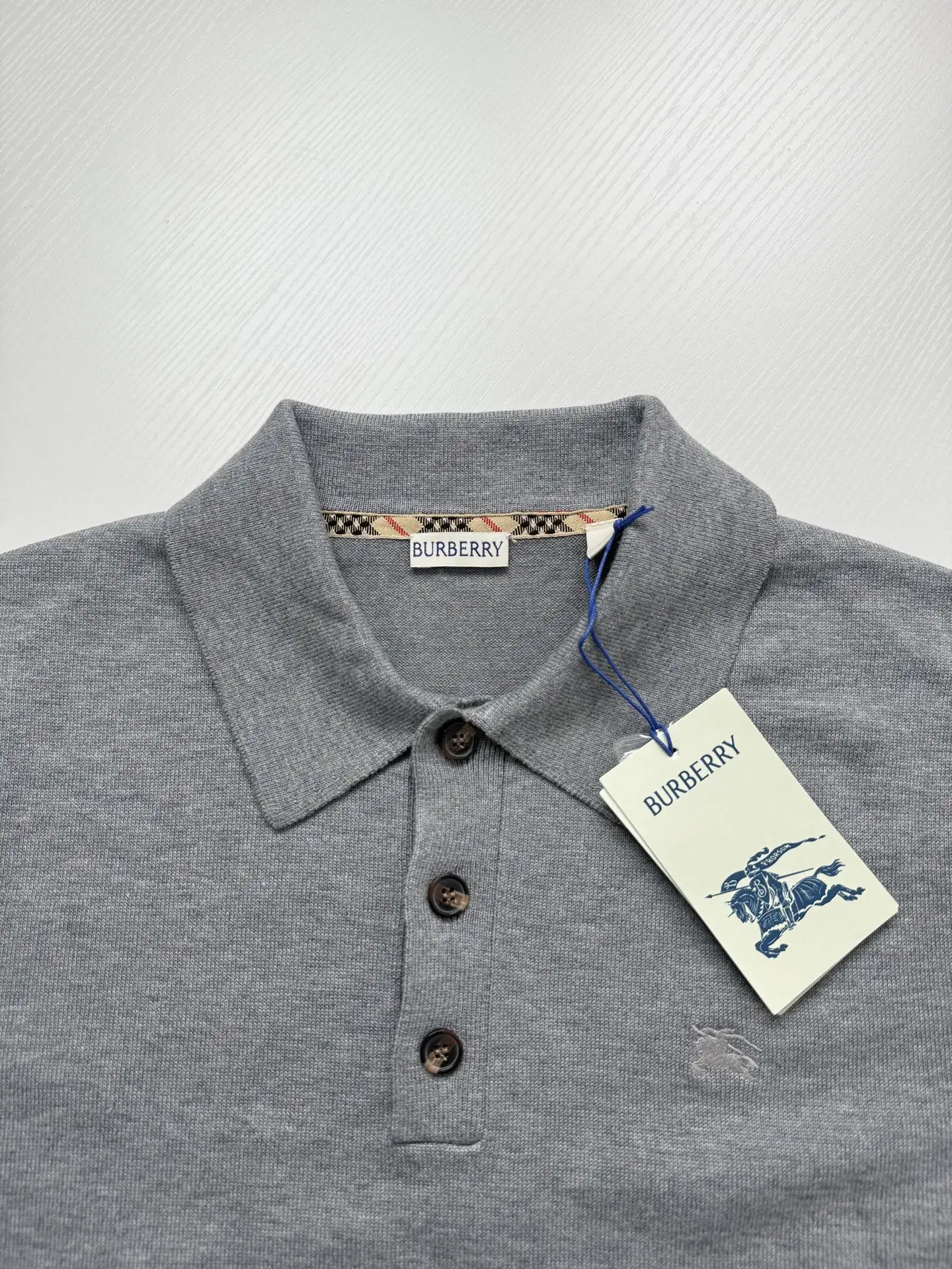 Embroidered Knight Logo Long-Sleeve Polo Shirt D32520707 — view 4