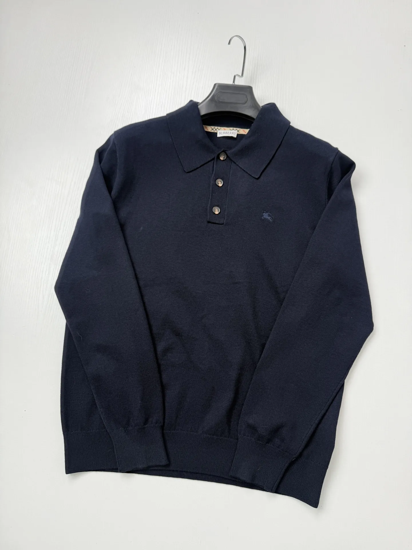 Embroidered Logo Long-Sleeve Knit Polo Shirt D32520706 — view 3