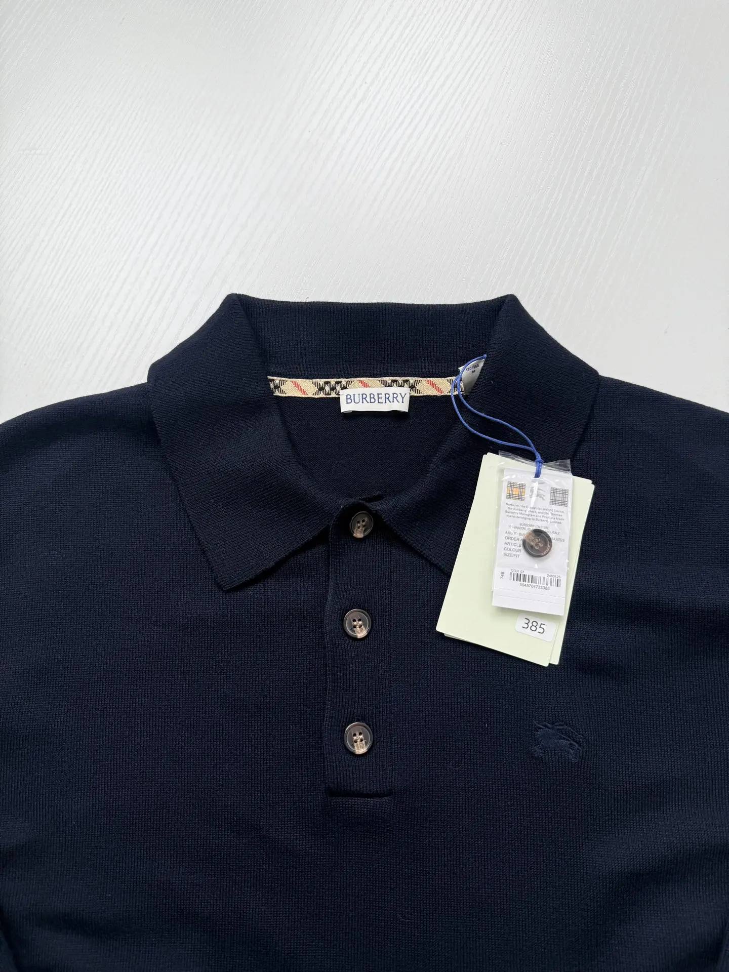Embroidered Logo Long-Sleeve Knit Polo Shirt D32520706 — view 4