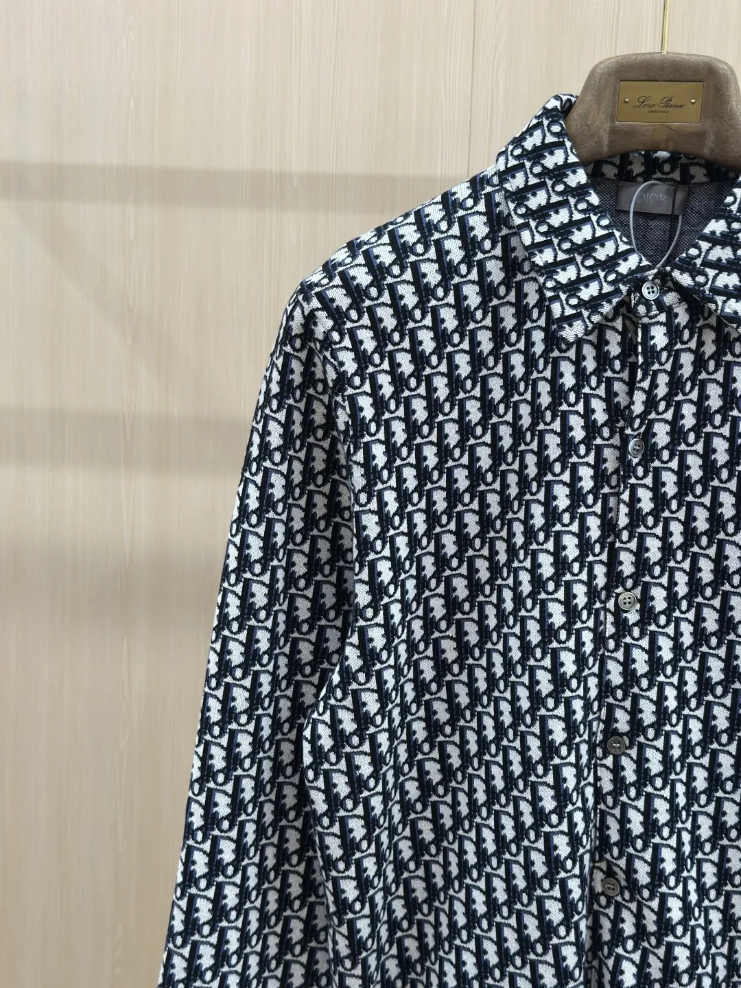 Oblique Jacquard Wool-Blend Knit Shirt D32519140 — view 7