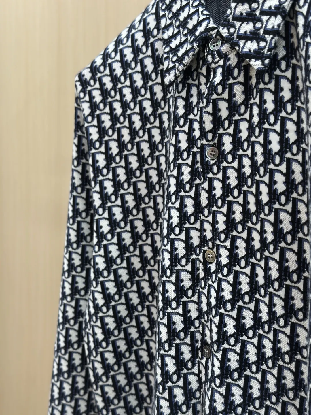 Oblique Jacquard Wool-Blend Knit Shirt D32519140 — view 8