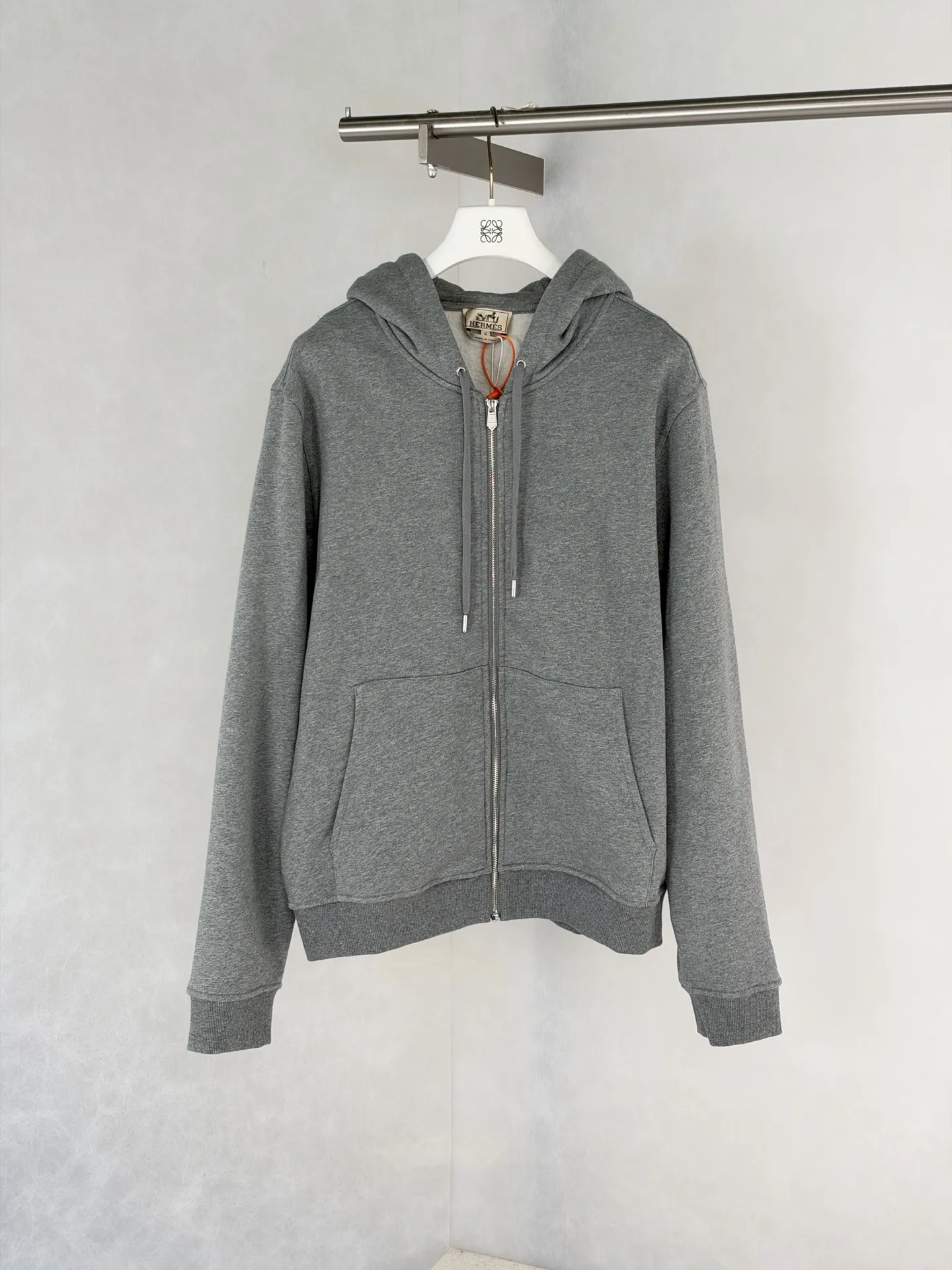 Patchwork Embroidered Zip-Up Hoodie D32519177