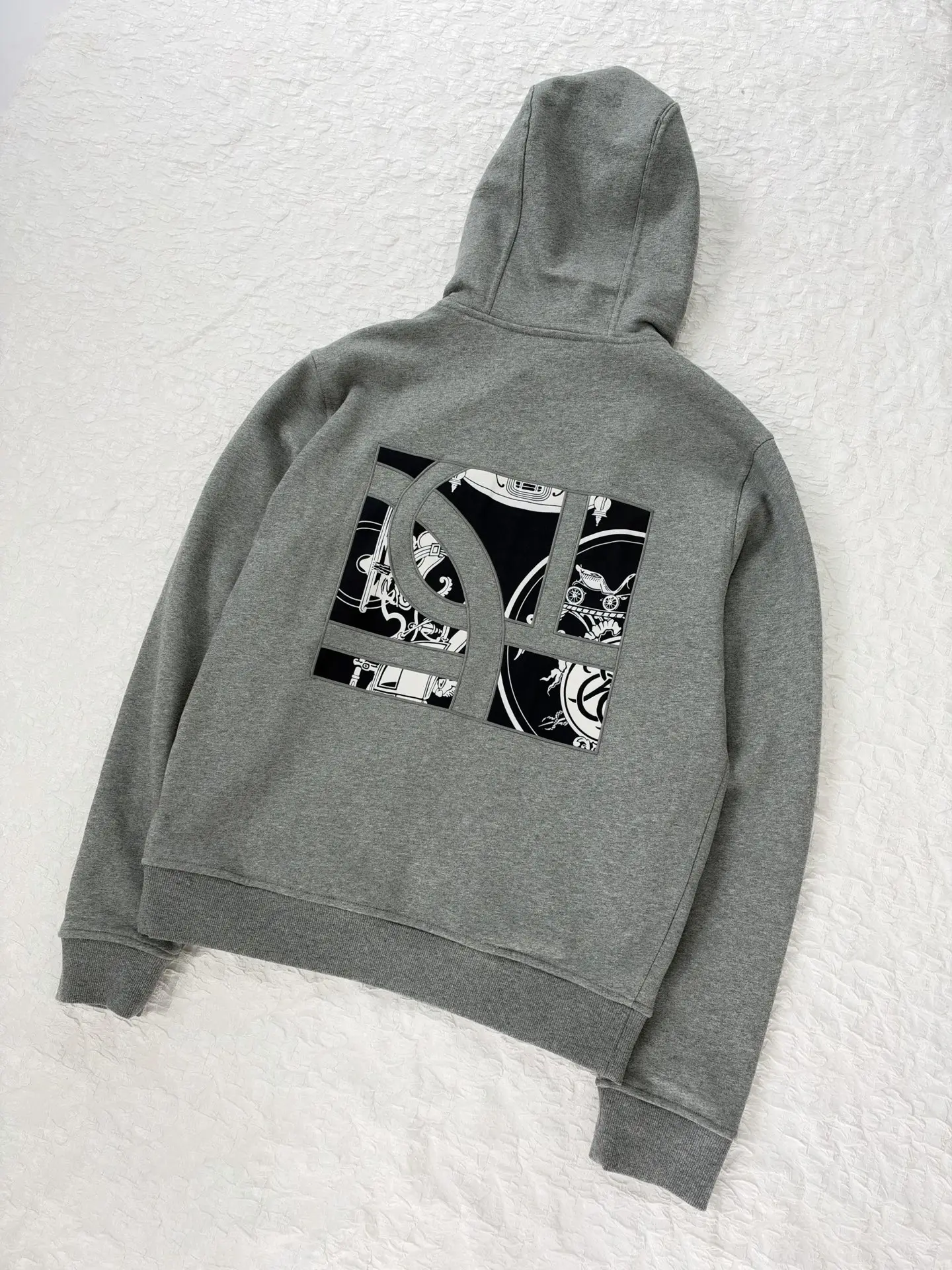 Patchwork Embroidered Zip-Up Hoodie D32519177 — view 3