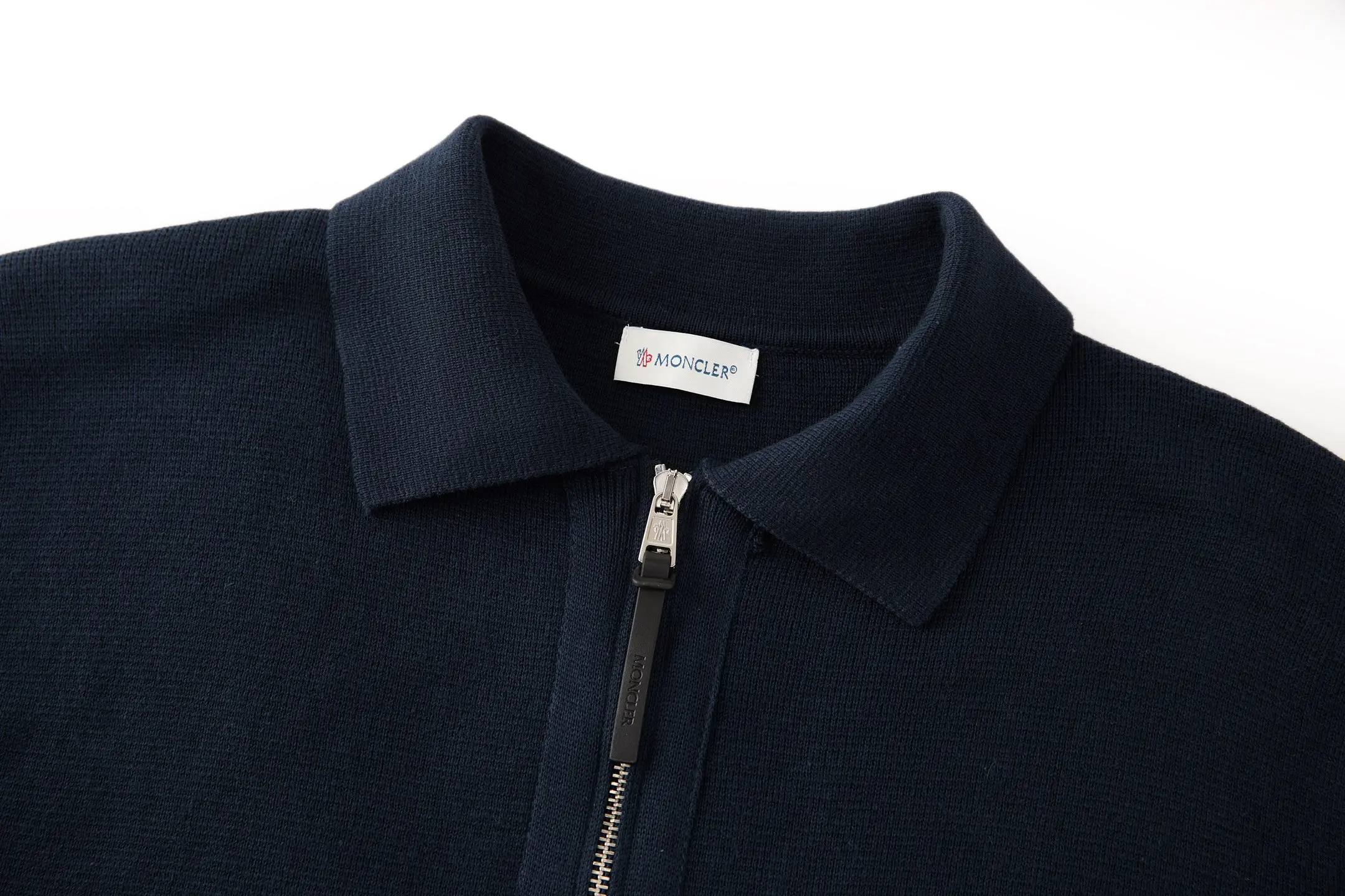 Moncler Leather-Trimmed Wool and Cotton-Blend Zip-Up Cardigan D32519221 — view 3