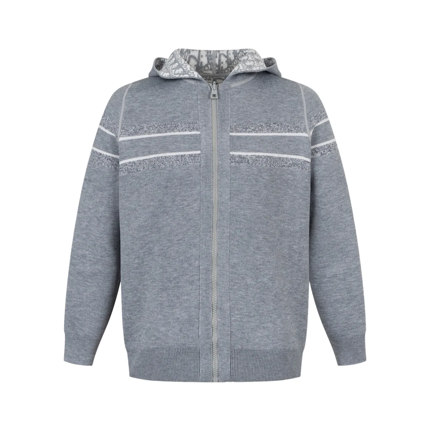 Oblique Reversible Cashmere-Blend Zip-Up Hoodie D33021213