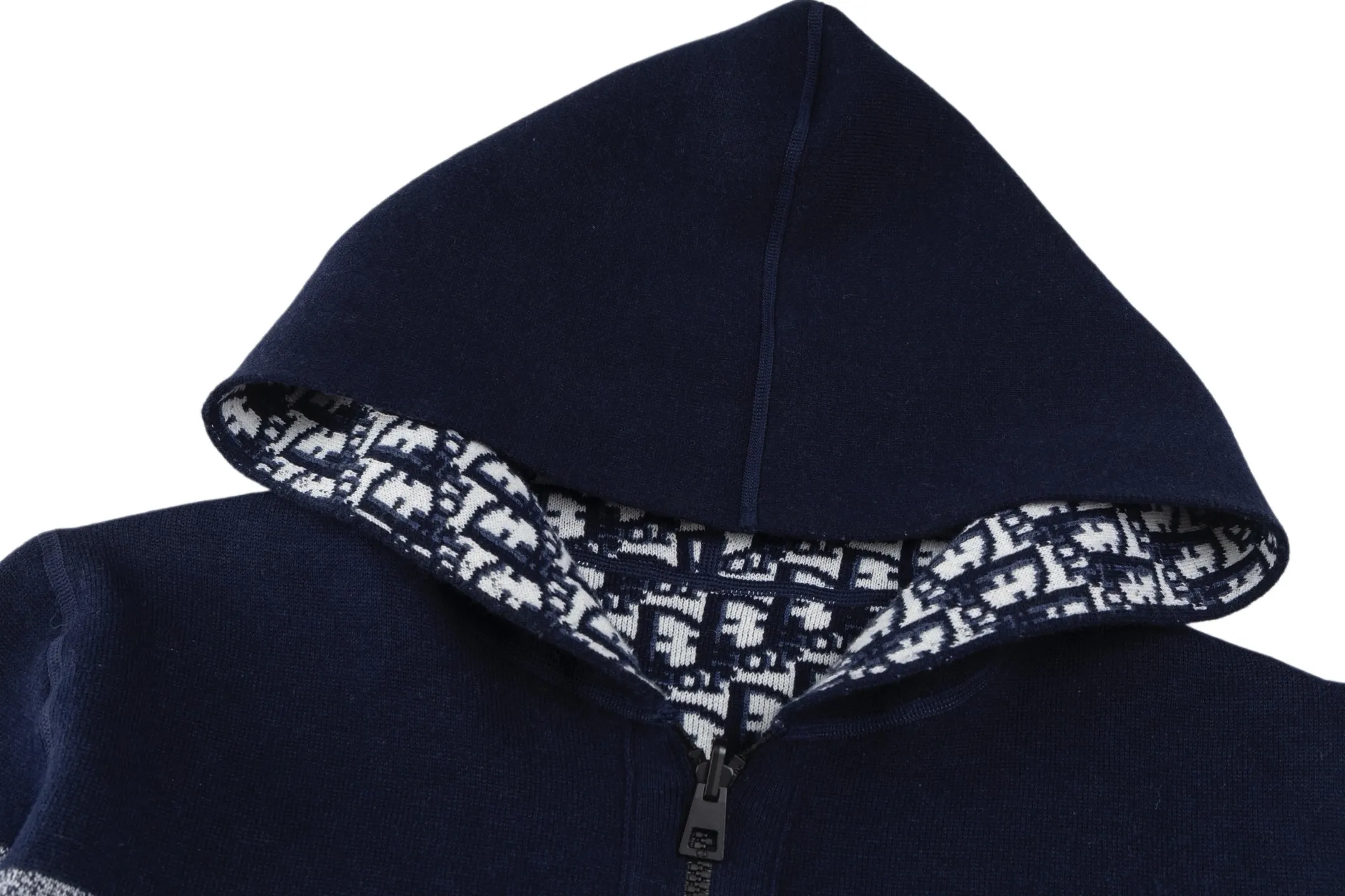 Reversible Oblique Cashmere-Blend Knit Hoodie D33021214 — view 3