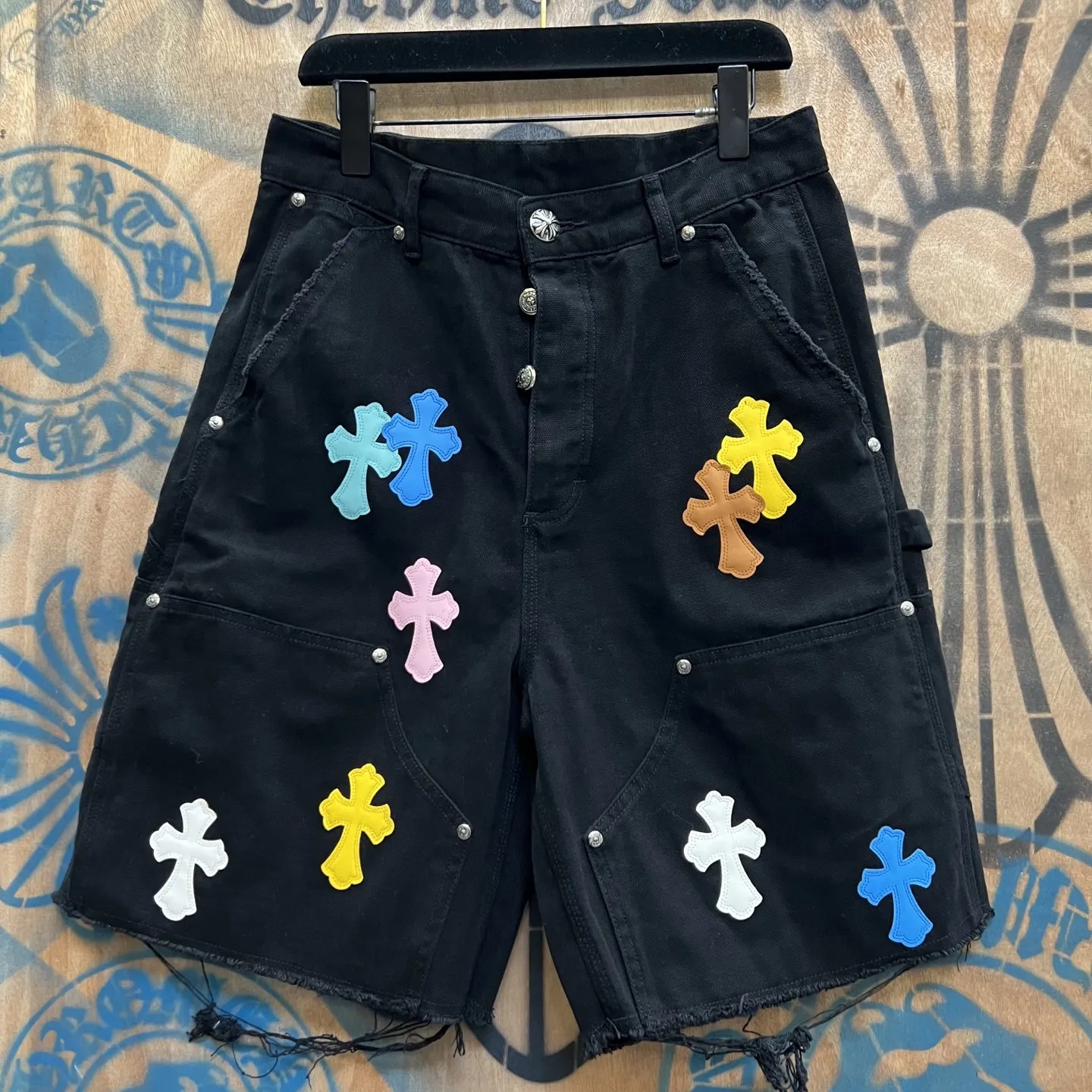 Chrome Hearts Remake Cross-Patch Denim Shorts D33014159
