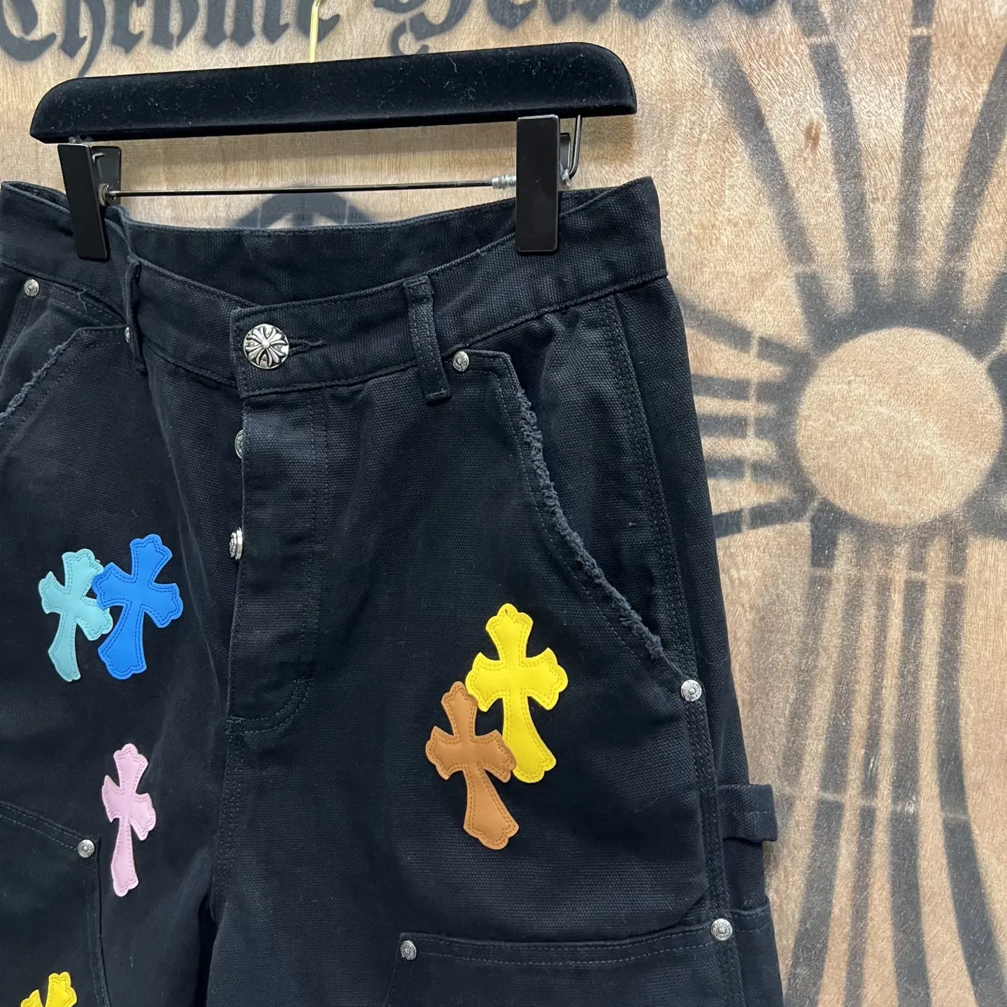 Chrome Hearts Remake Cross-Patch Denim Shorts D33014159 — view 3