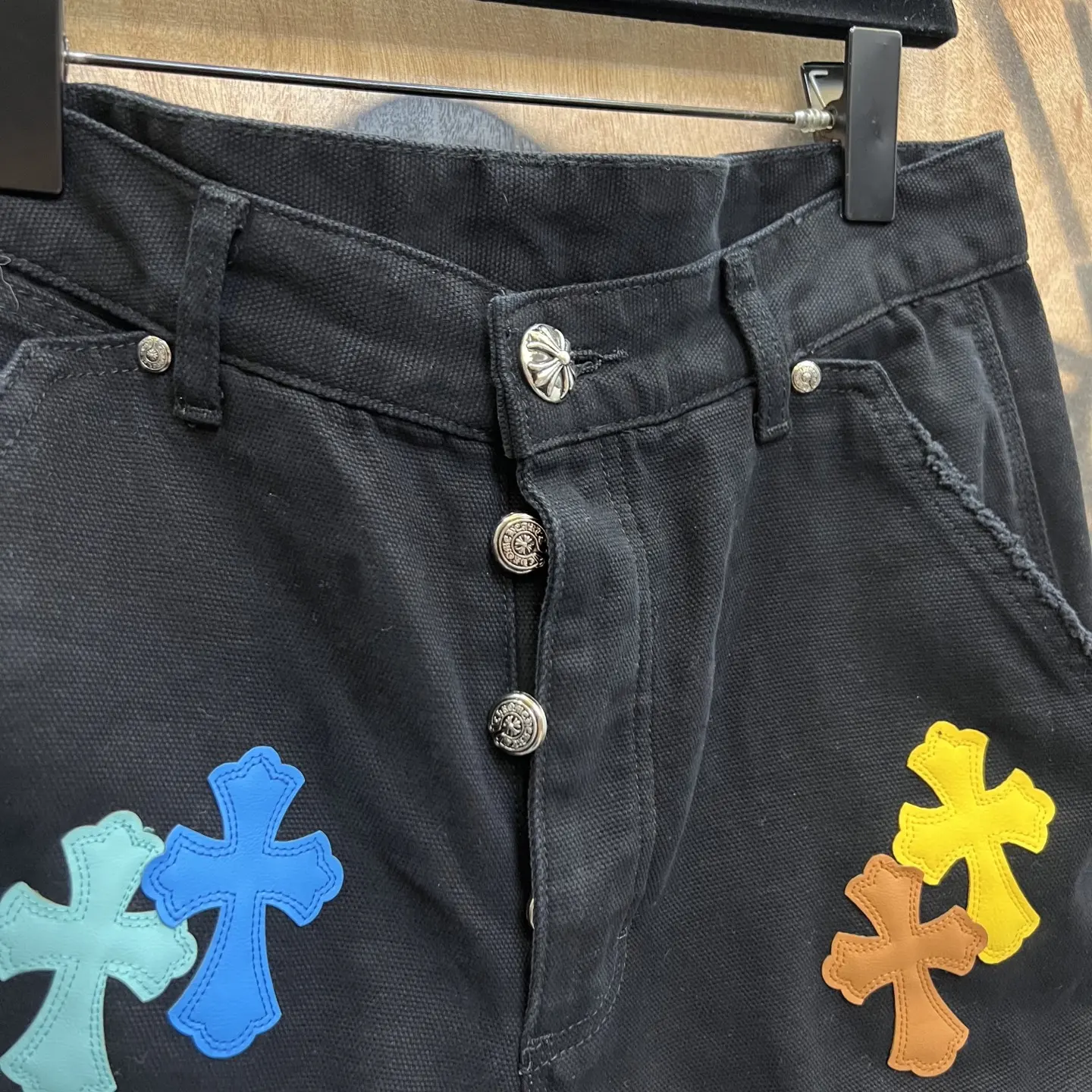 Chrome Hearts Remake Cross-Patch Denim Shorts D33014159 — view 4