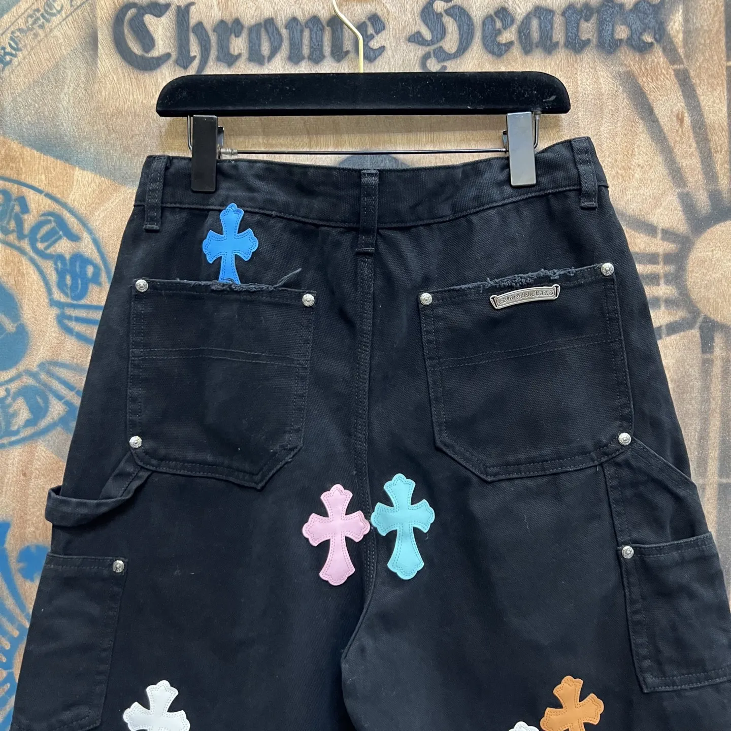 Chrome Hearts Remake Cross-Patch Denim Shorts D33014159 — view 6