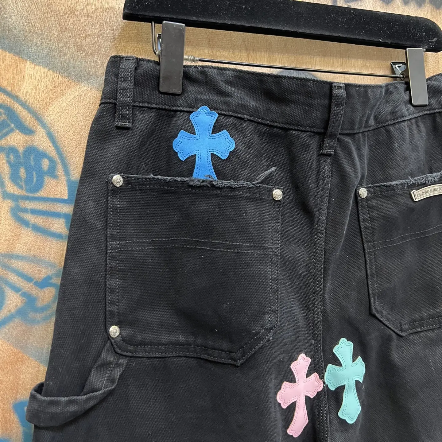 Chrome Hearts Remake Cross-Patch Denim Shorts D33014159 — view 8