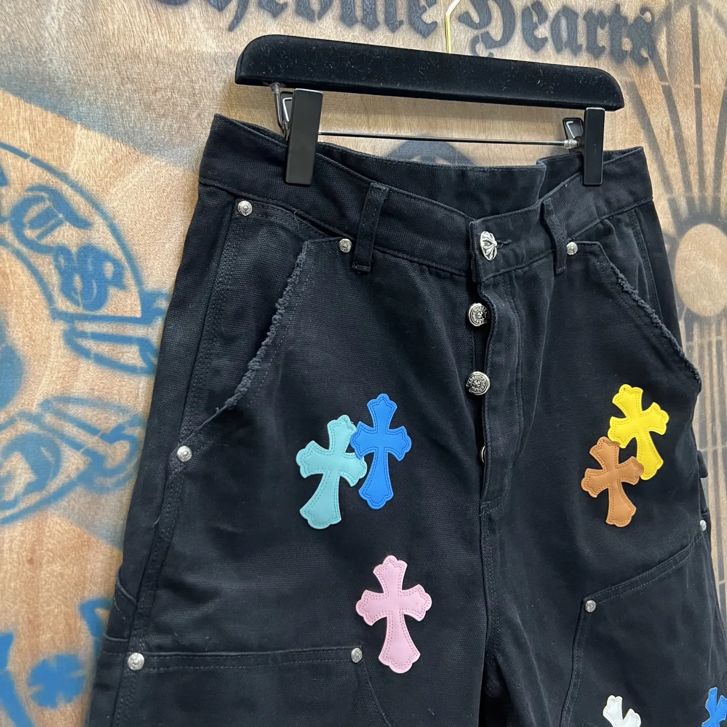 Chrome Hearts Remake Cross-Patch Denim Shorts D33014159 — view 9
