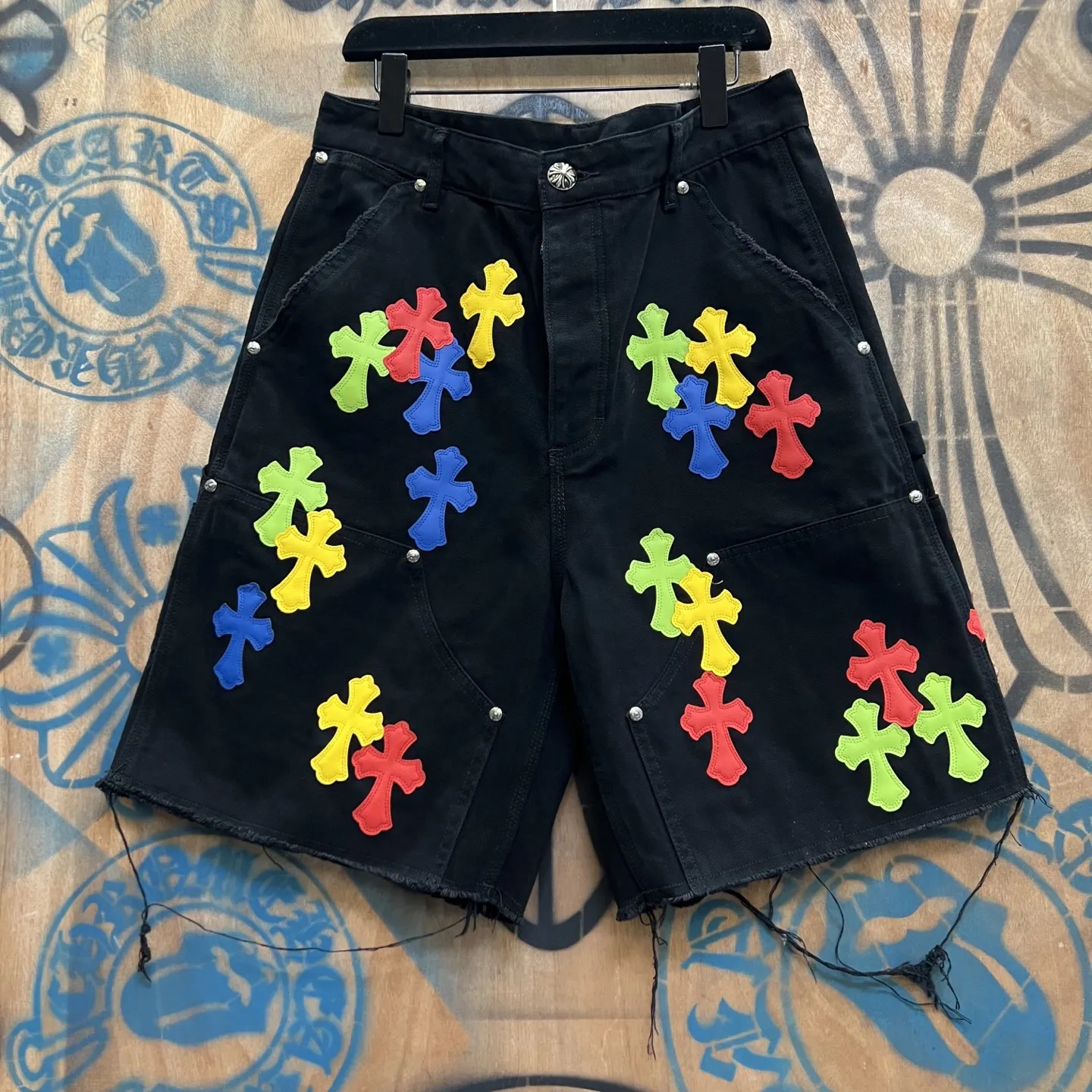 Chrome Hearts Remake Leather Patch Denim Shorts D33014153