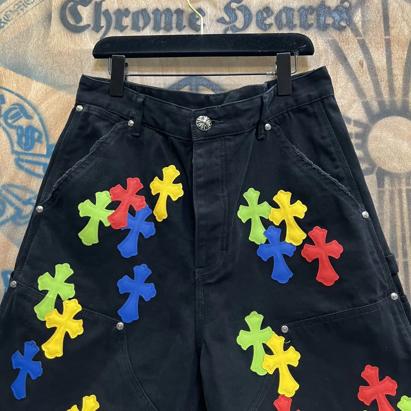 Chrome Hearts Remake Leather Patch Denim Shorts D33014153 — view 2