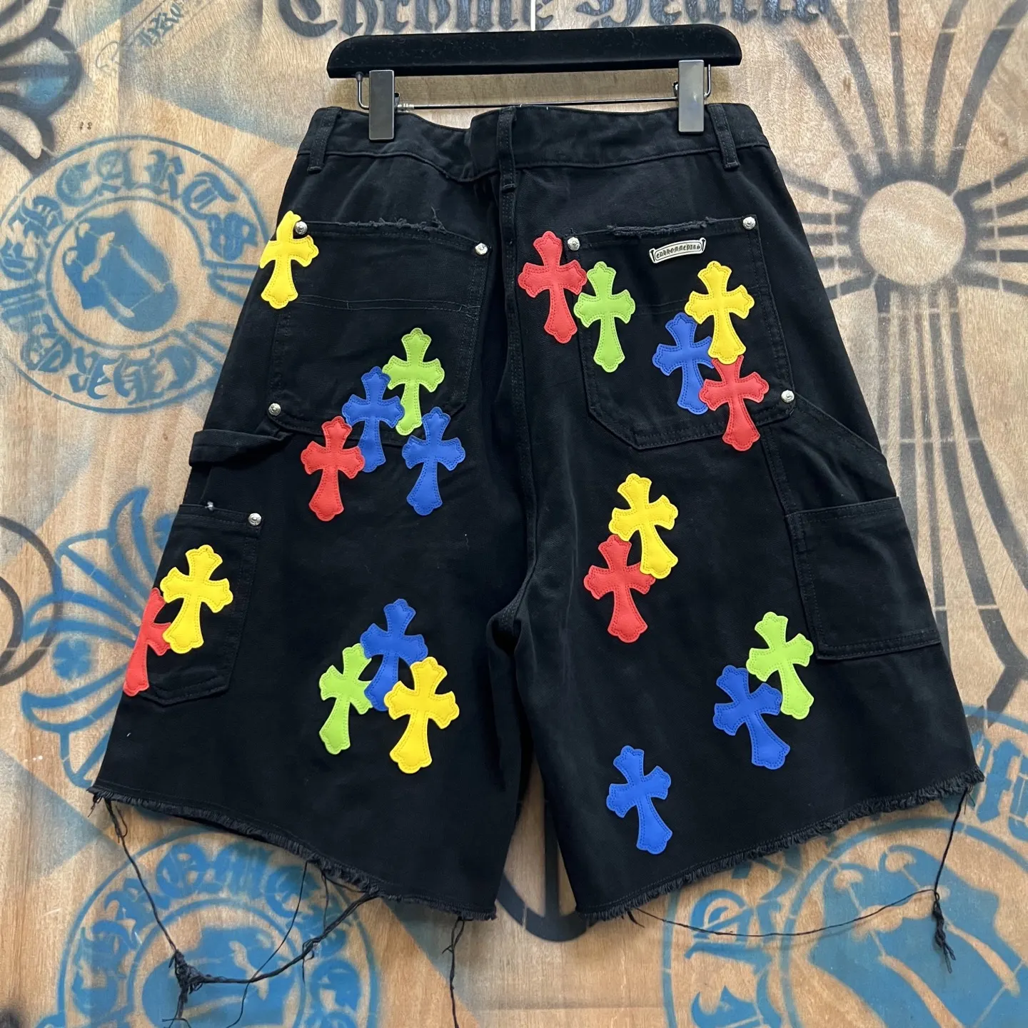 Chrome Hearts Remake Leather Patch Denim Shorts D33014153 — view 6
