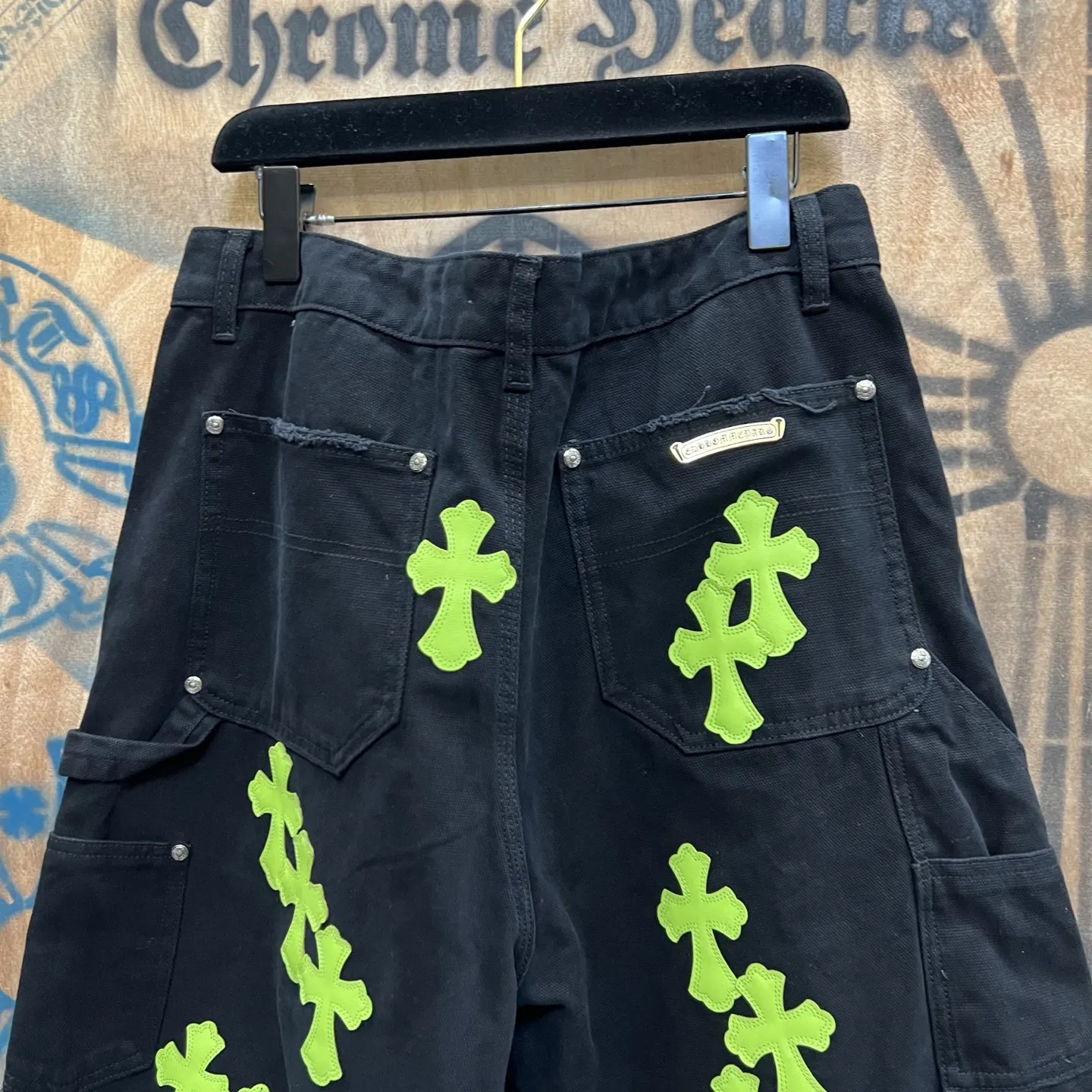 Remake Leather-Patch Denim Shorts D33014156 — view 6