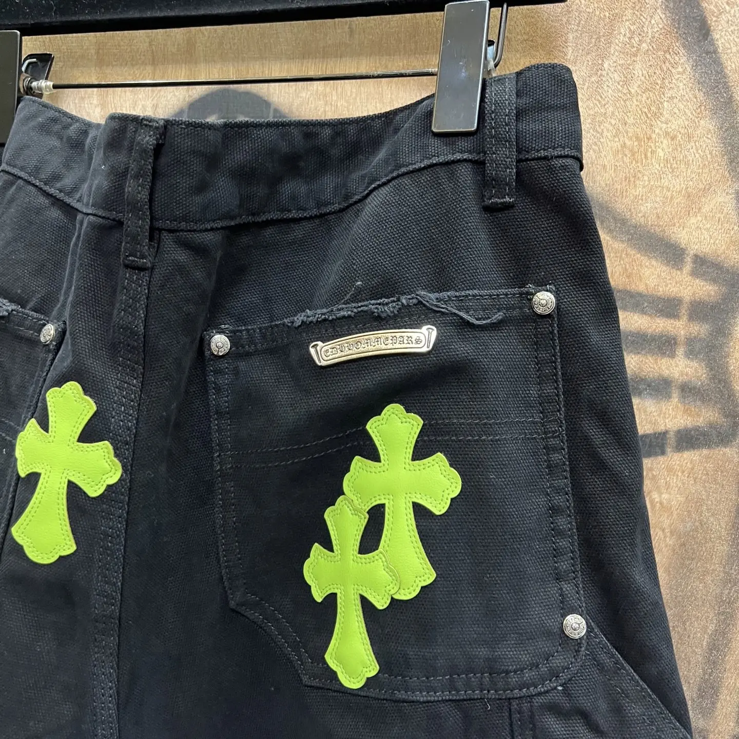 Remake Leather-Patch Denim Shorts D33014156 — view 8