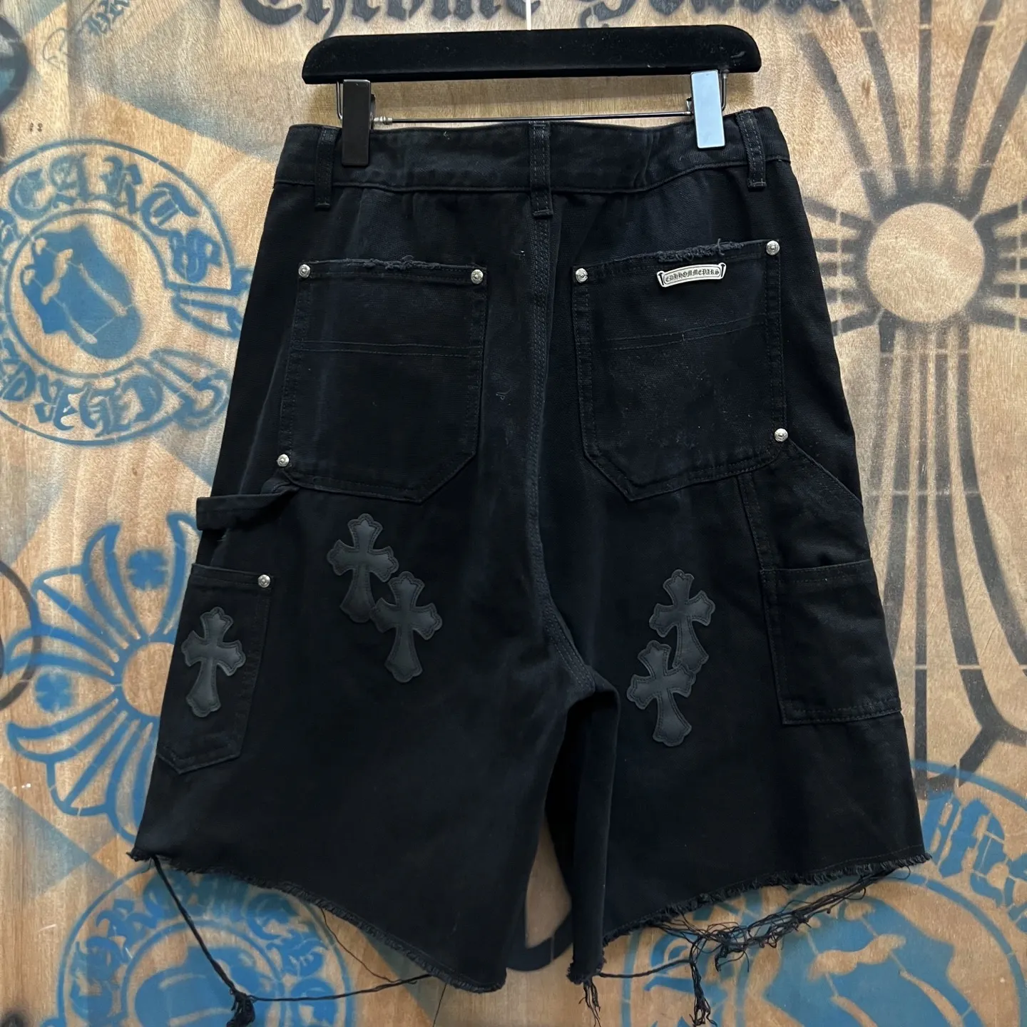 Leather Cross Patch Remake Denim Shorts D33014157 — view 6