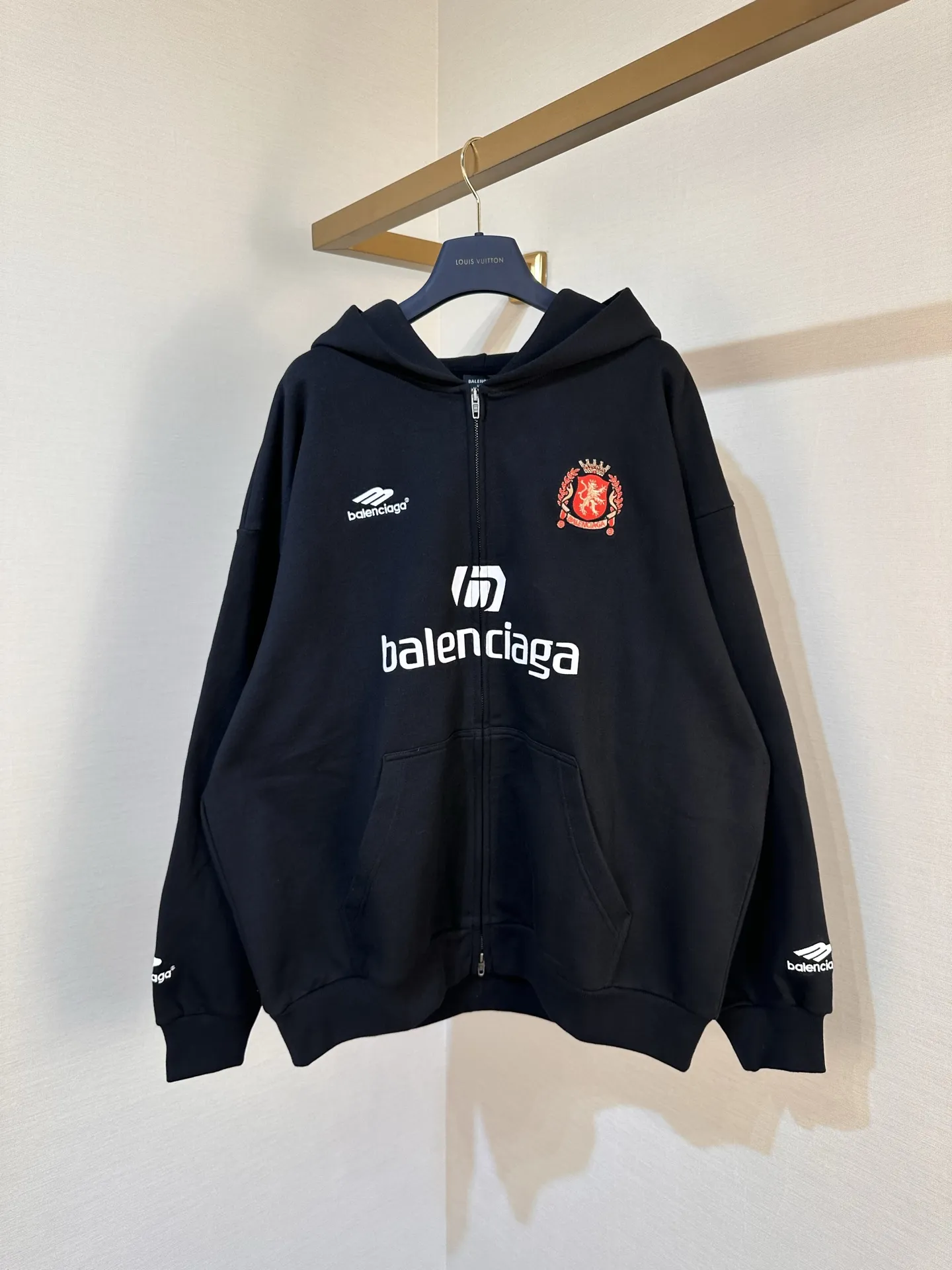 Logo-Print Oversized Zip-Up Hoodie D33519109