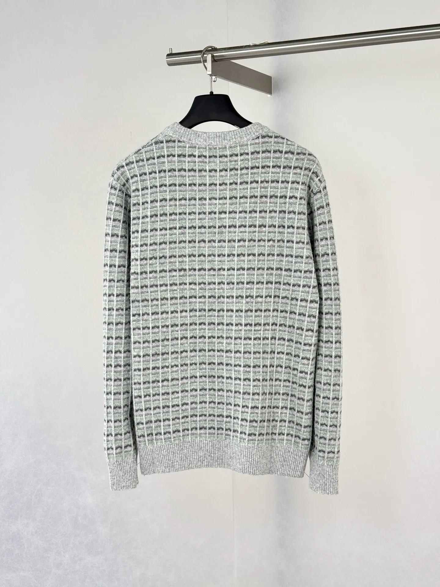 Check Jacquard Wool-Blend Crew-Neck Sweater D33520745 — view 2