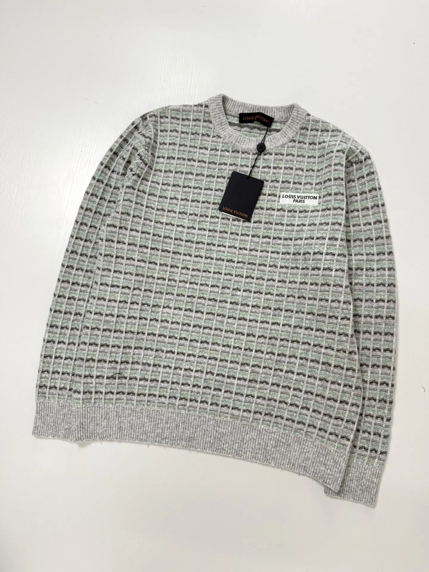 Check Jacquard Wool-Blend Crew-Neck Sweater D33520745 — view 3