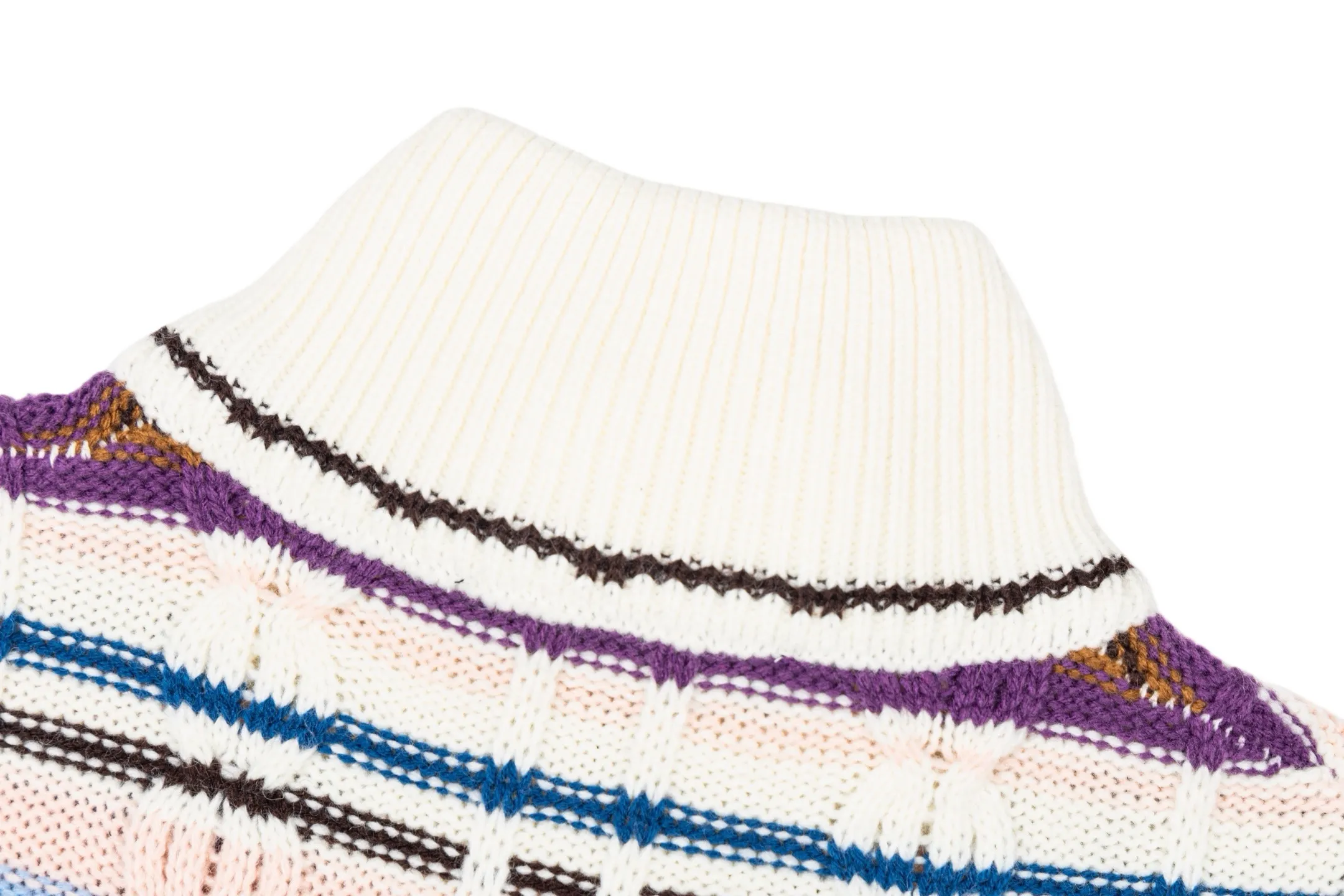 Striped Cable-Knit Wool-Cashmere Zip-Up Cardigan D33513785 — view 4