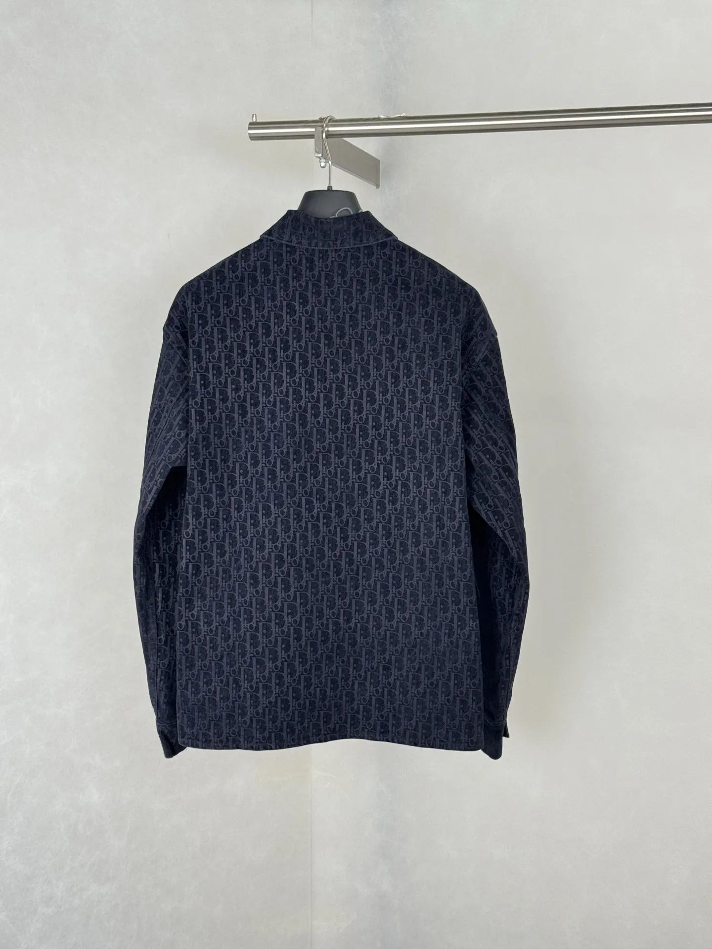 Oblique Flocked Denim Long-Sleeve Shirt D33519195 — view 2