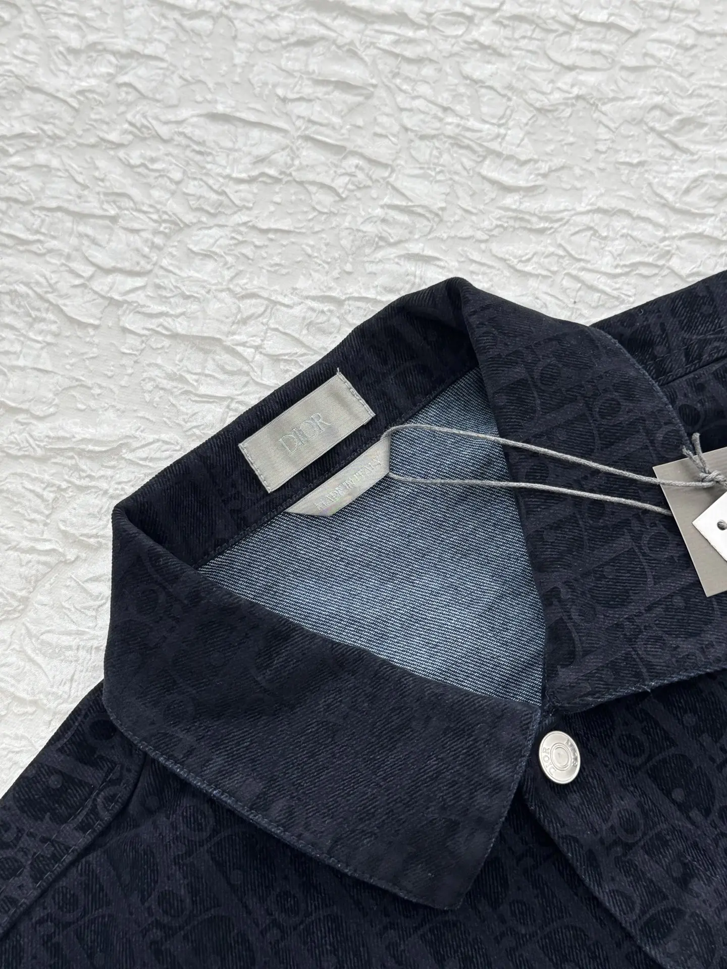 Oblique Flocked Denim Long-Sleeve Shirt D33519195 — view 7