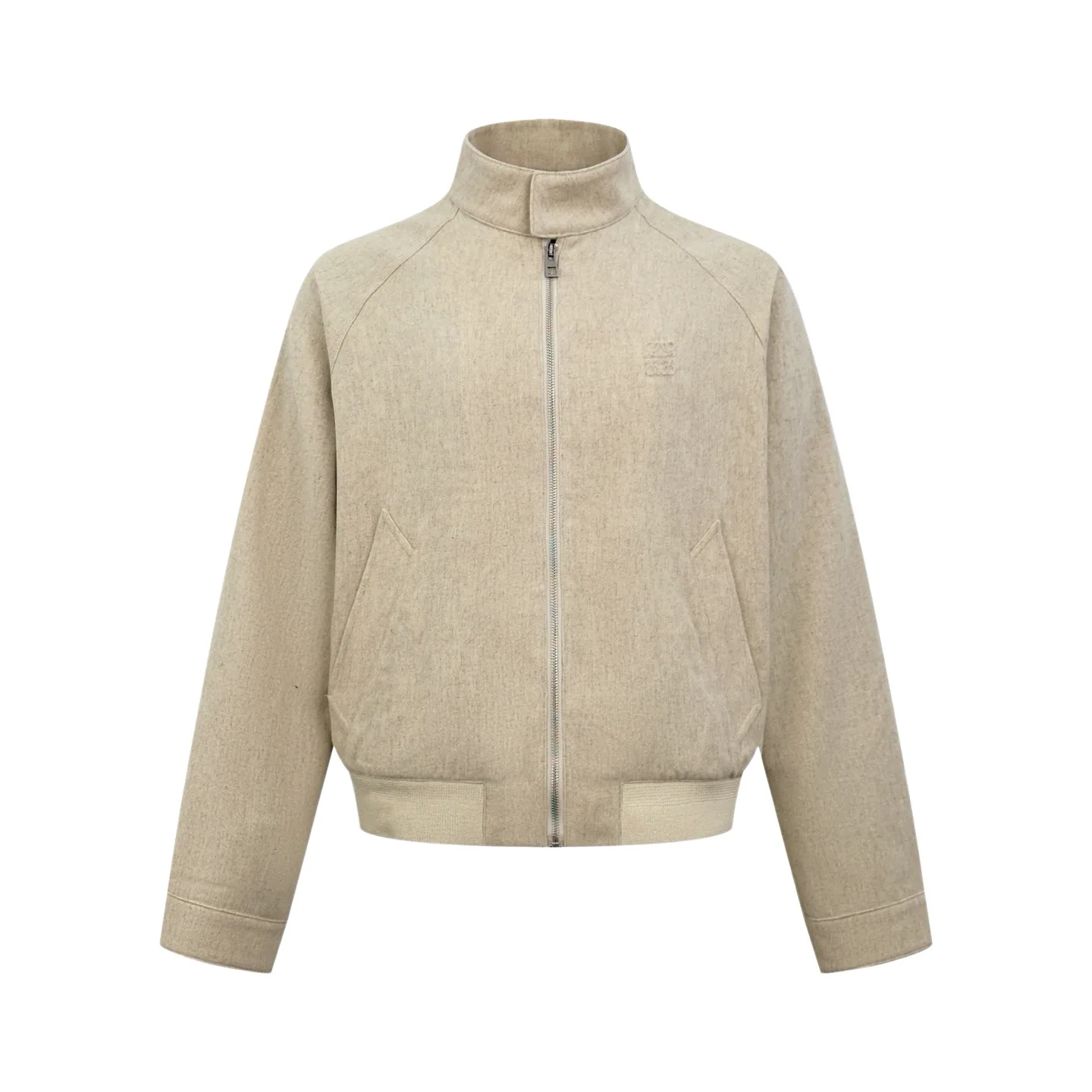 Anagram Embossed Wool-Blend Zip-Up Jacket D33521222