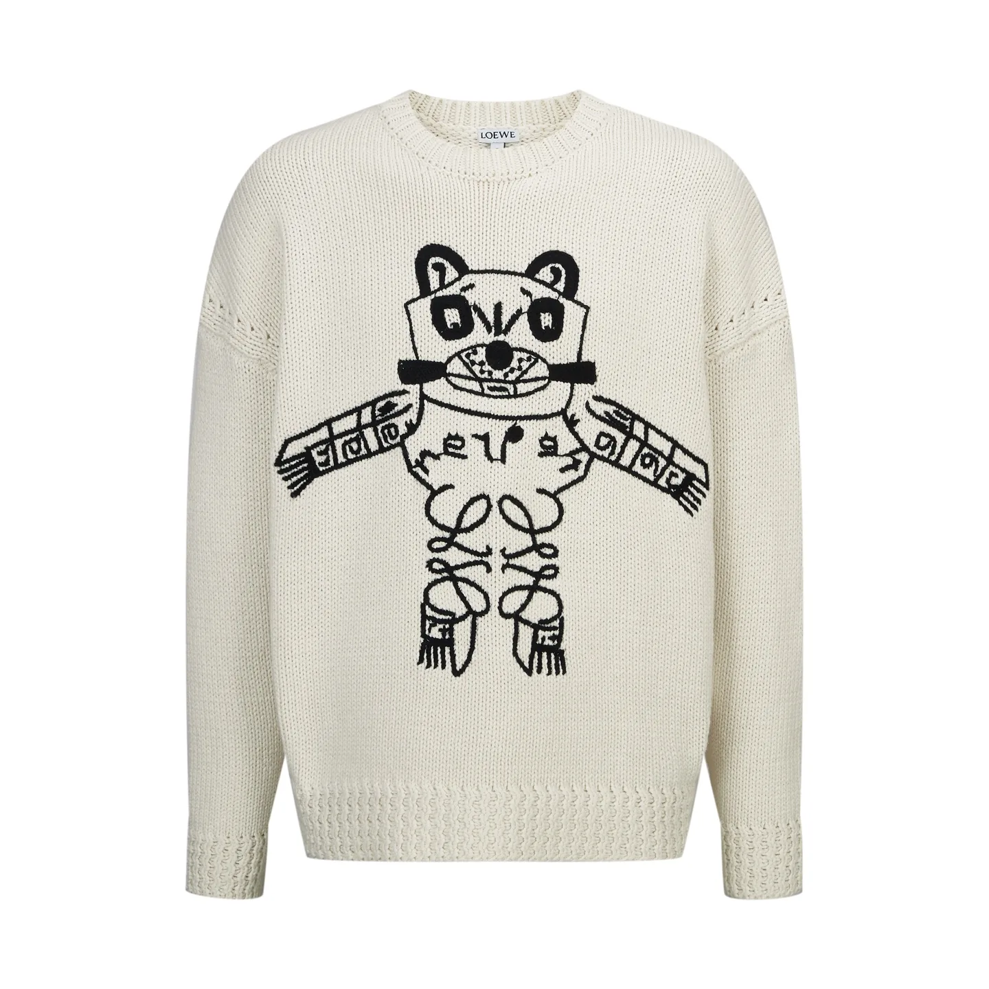 Anagram Lucky Cat Embroidered Wool-Blend Sweater D33513763