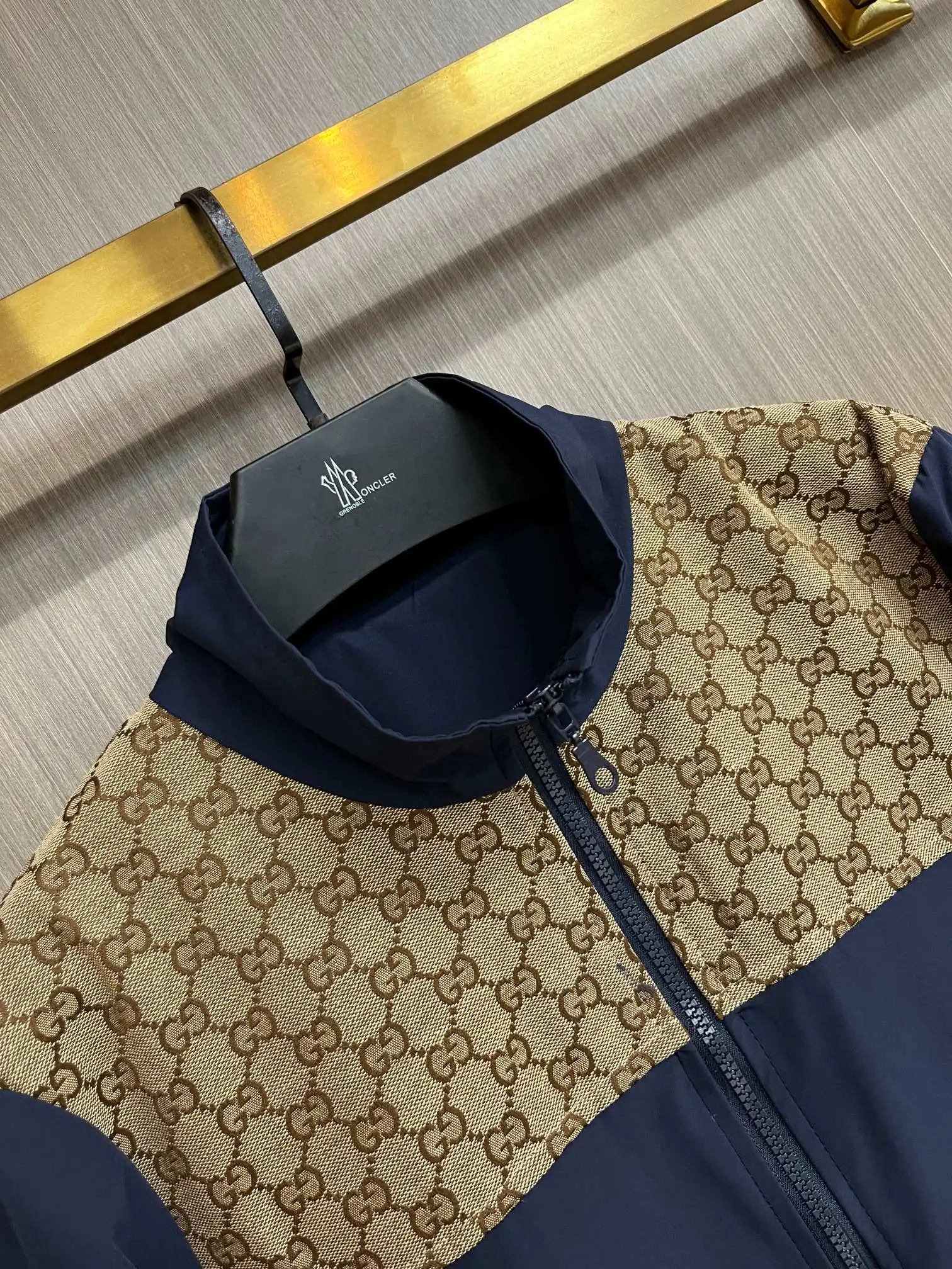 Monogram Panel Zip-Up Hooded Jacket D34014324 — view 3