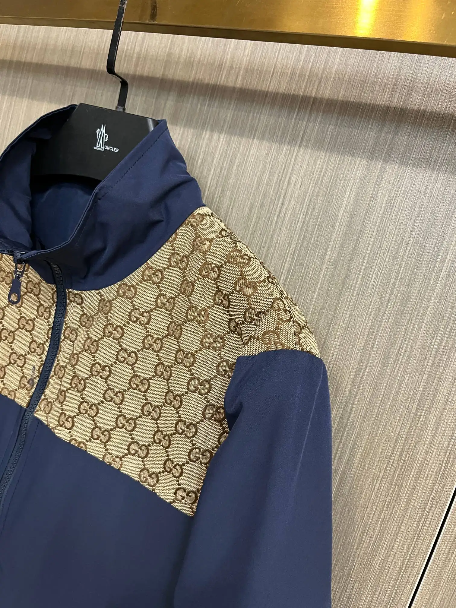 Monogram Panel Zip-Up Hooded Jacket D34014324 — view 6