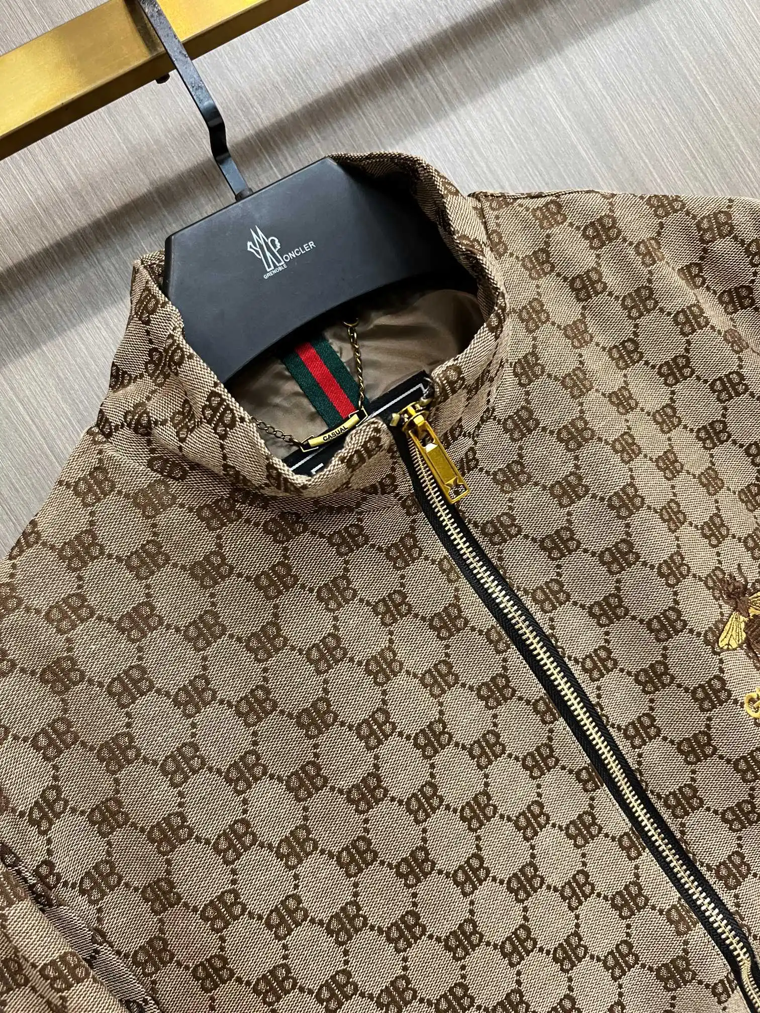 Monogram Print Zip-Up Jacket with Packable Hood D34014327 — view 3