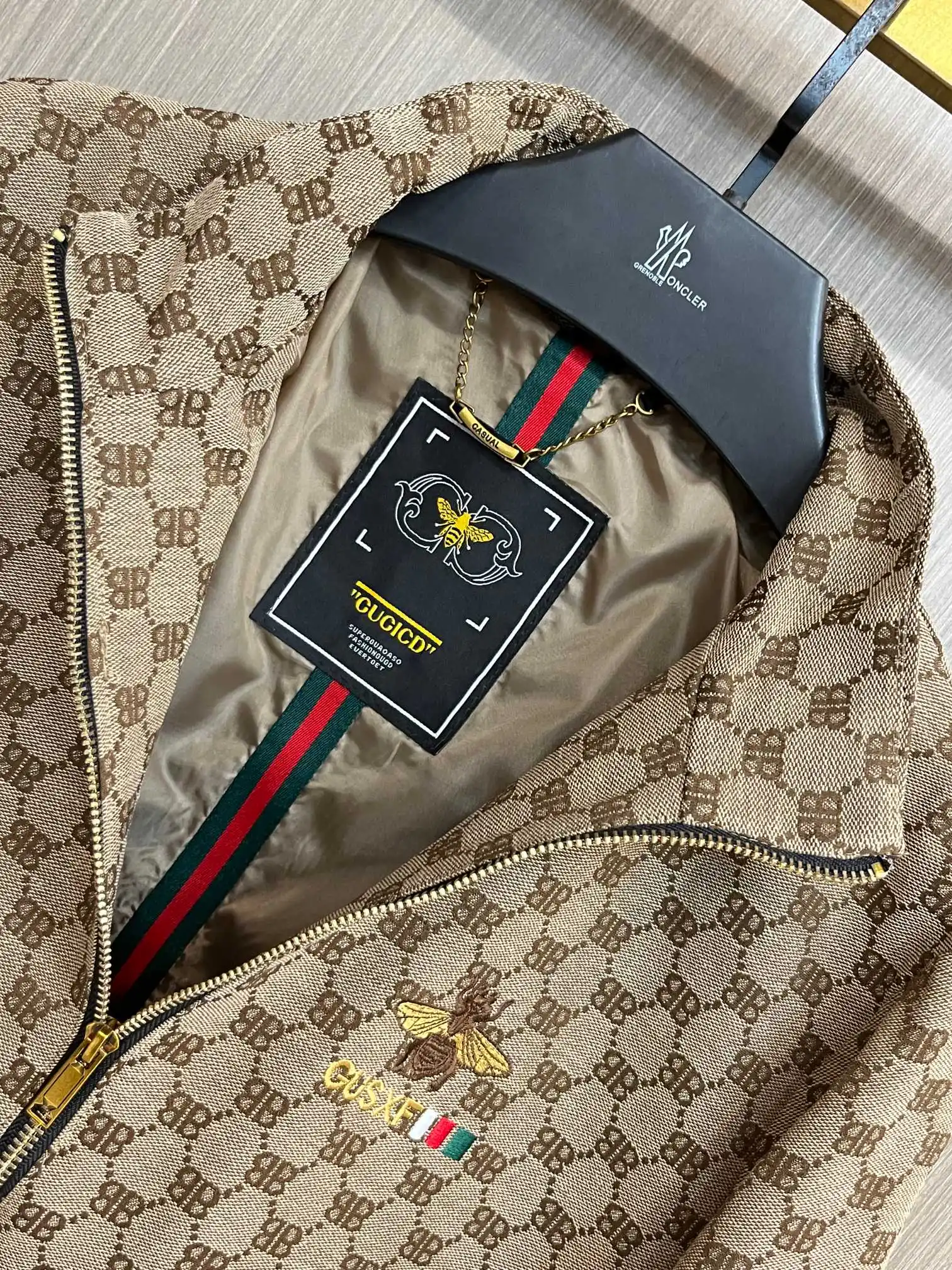 Monogram Print Zip-Up Jacket with Packable Hood D34014327 — view 5