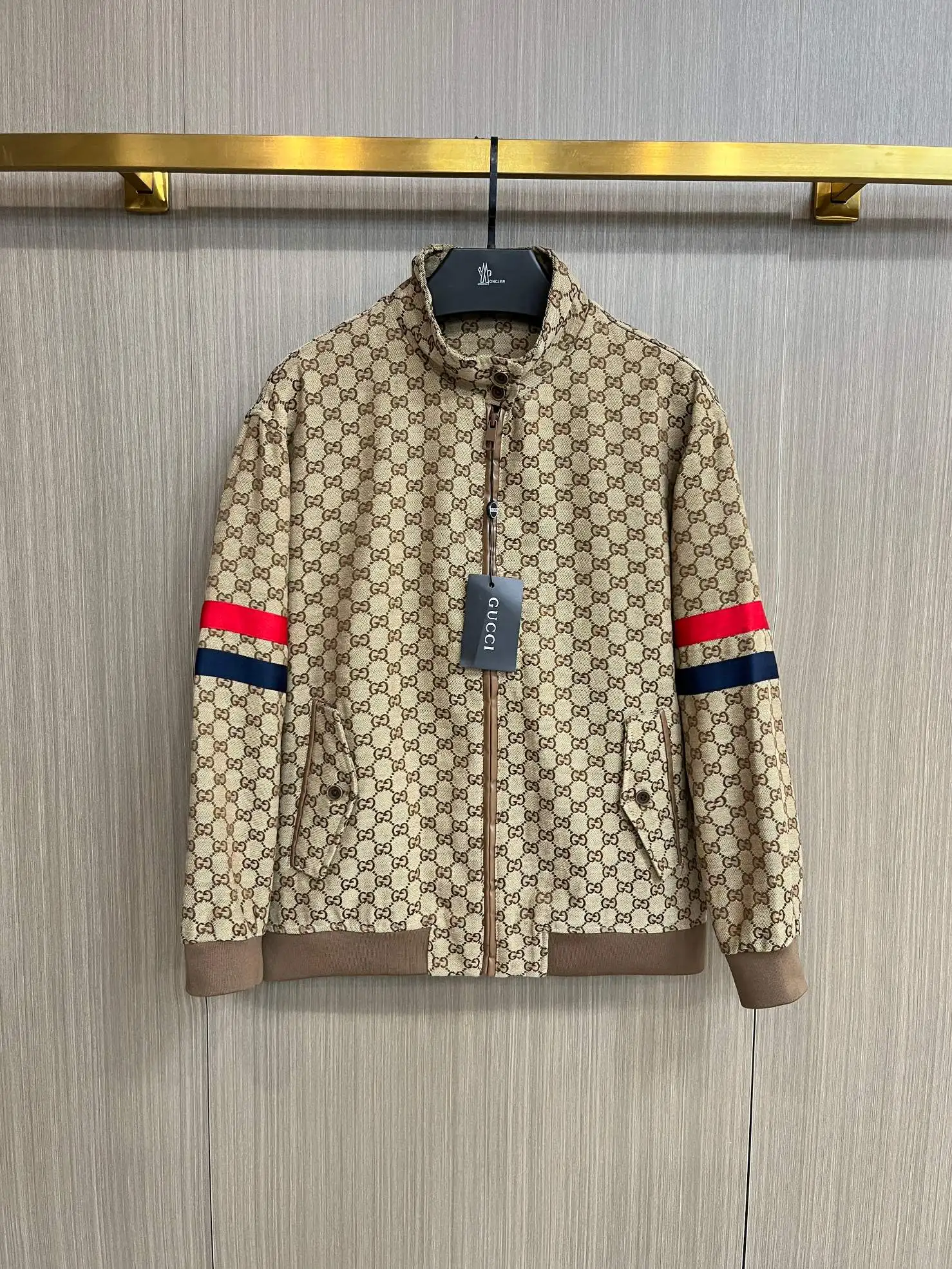 GG Monogram Web-Stripe Zip-Up Jacket D34014326