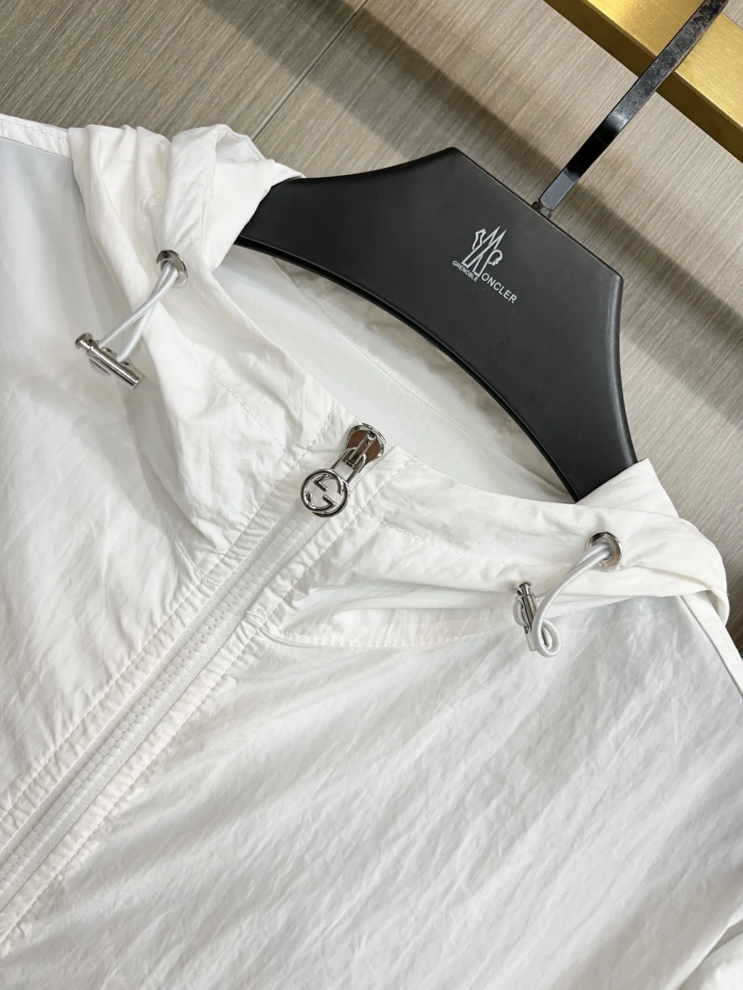 Web-Stripe Hooded Windbreaker and Shorts Set D34014547 — view 5